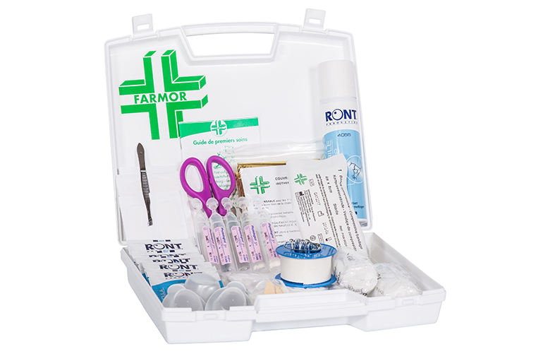 Valise de secours LONGUE DUREE 5 personnes avec poignée de transport FARMOR-LGD 9005 PP