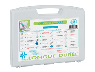 Valise de secours LONGUE DUREE 5 personnes avec poignée de transport FARMOR-LGD 9005 PP