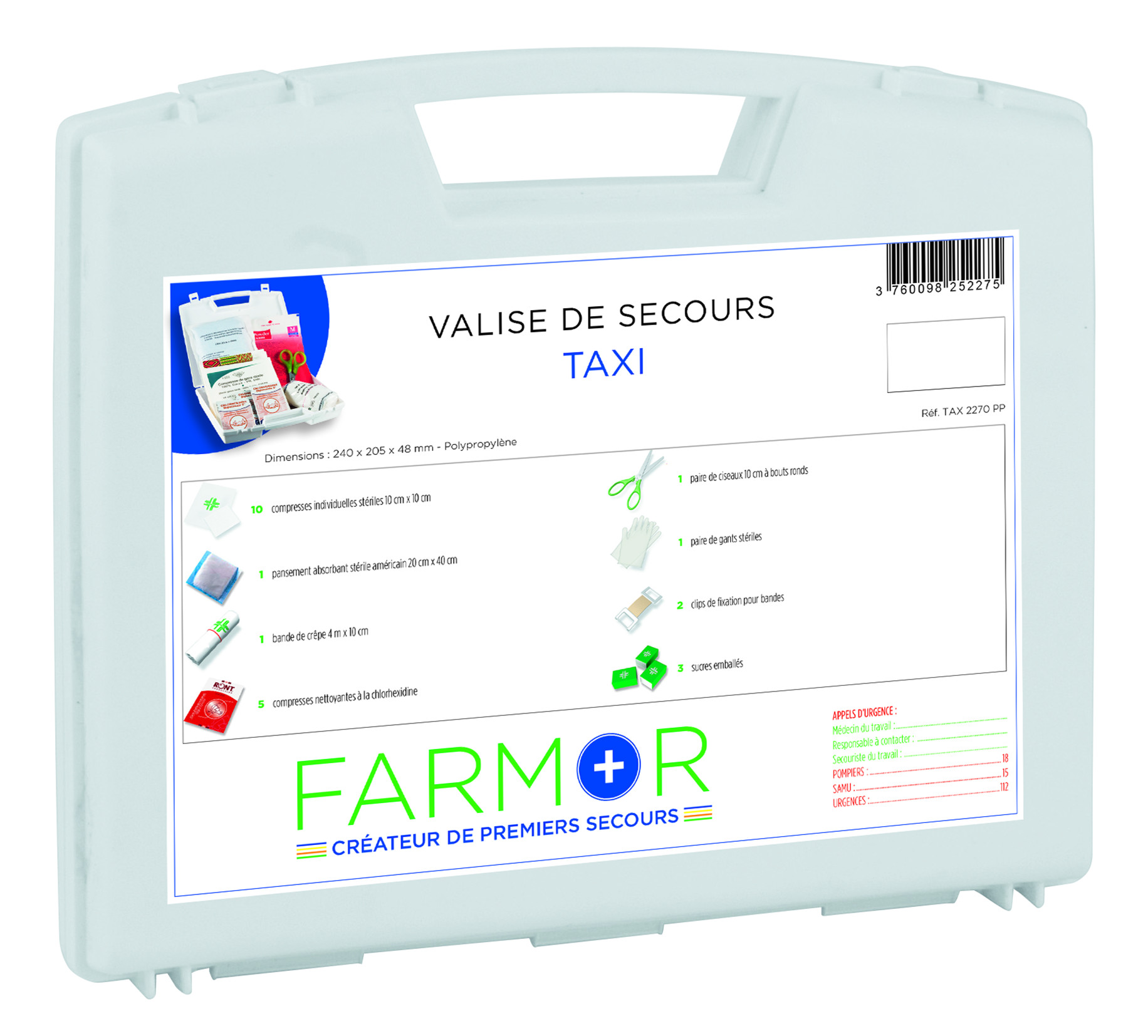 VALISE DE SECOURS FARMOR TAXI-TAX2270PP