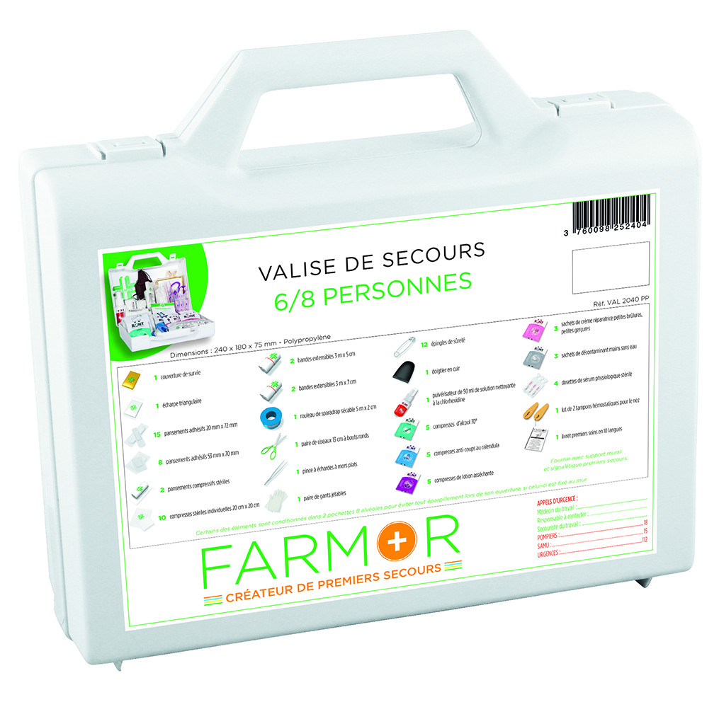 VALISE DE SECOURS FARMOR 6/8 PERSONNES -VAL 2040 PP