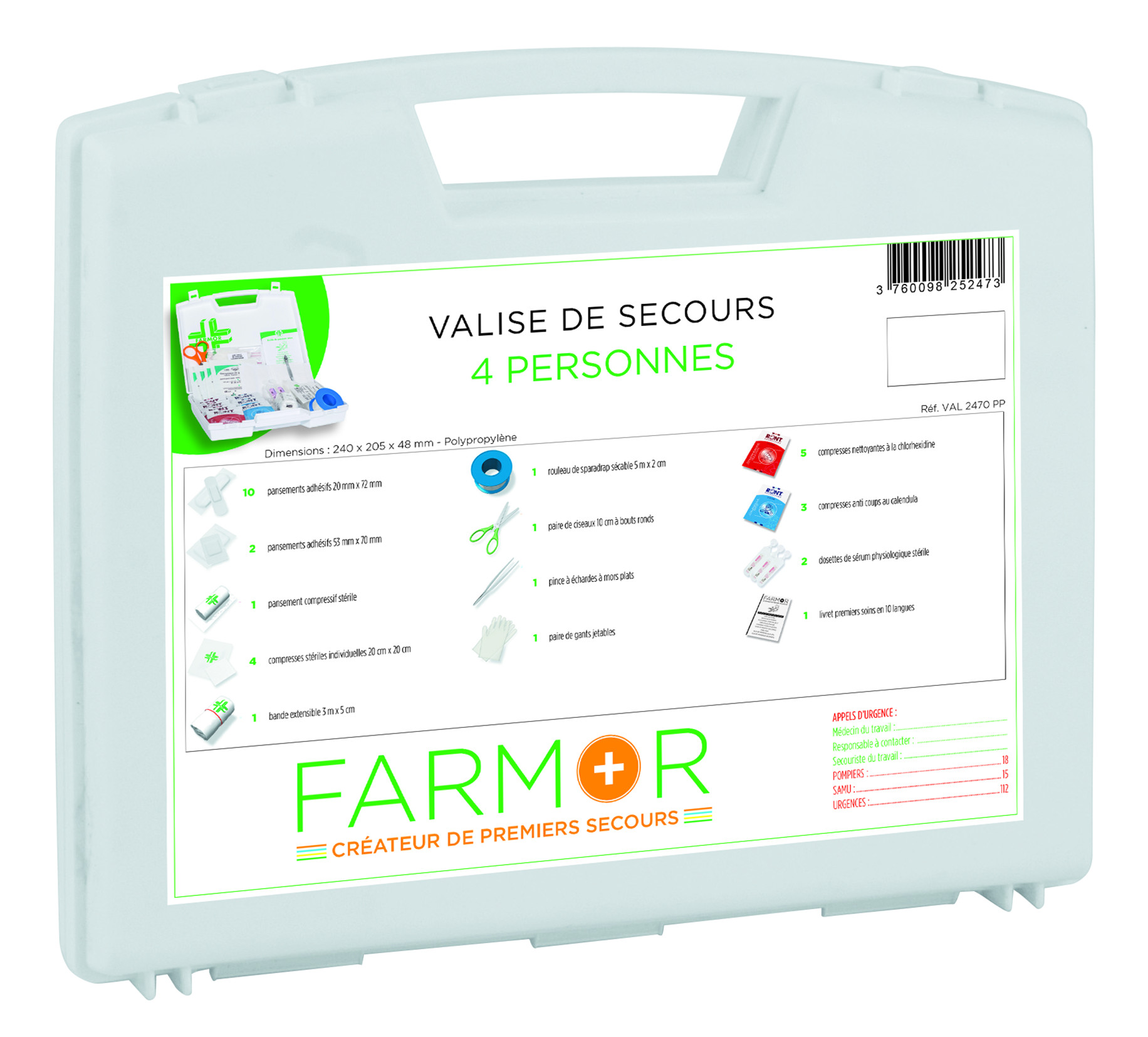 VALISE ECO FARMOR 4 PERSONNES-VAL2470PP