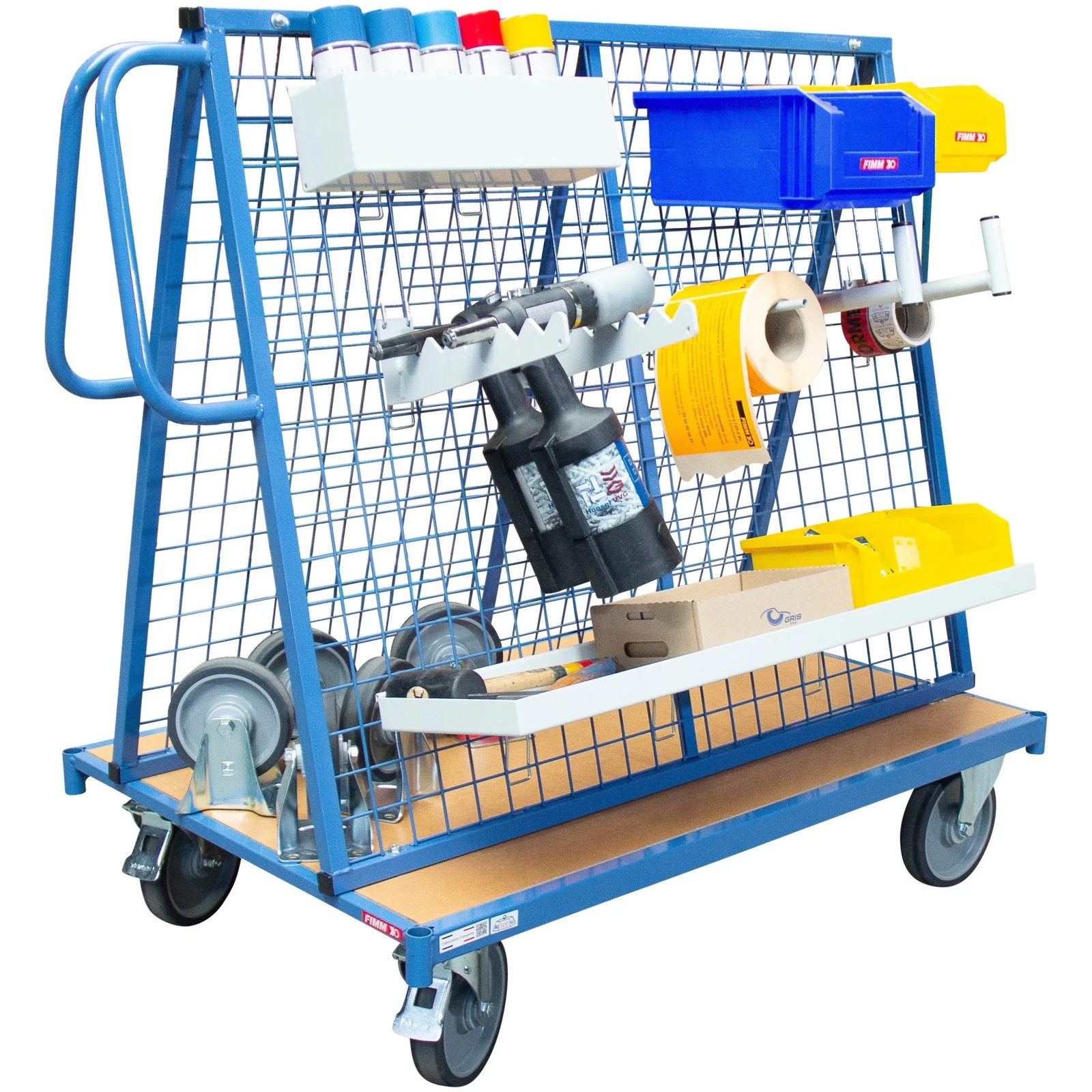 Chariot porte-outils 500 kg roues Ø 200mm gris non tachant FIMM - 800000067