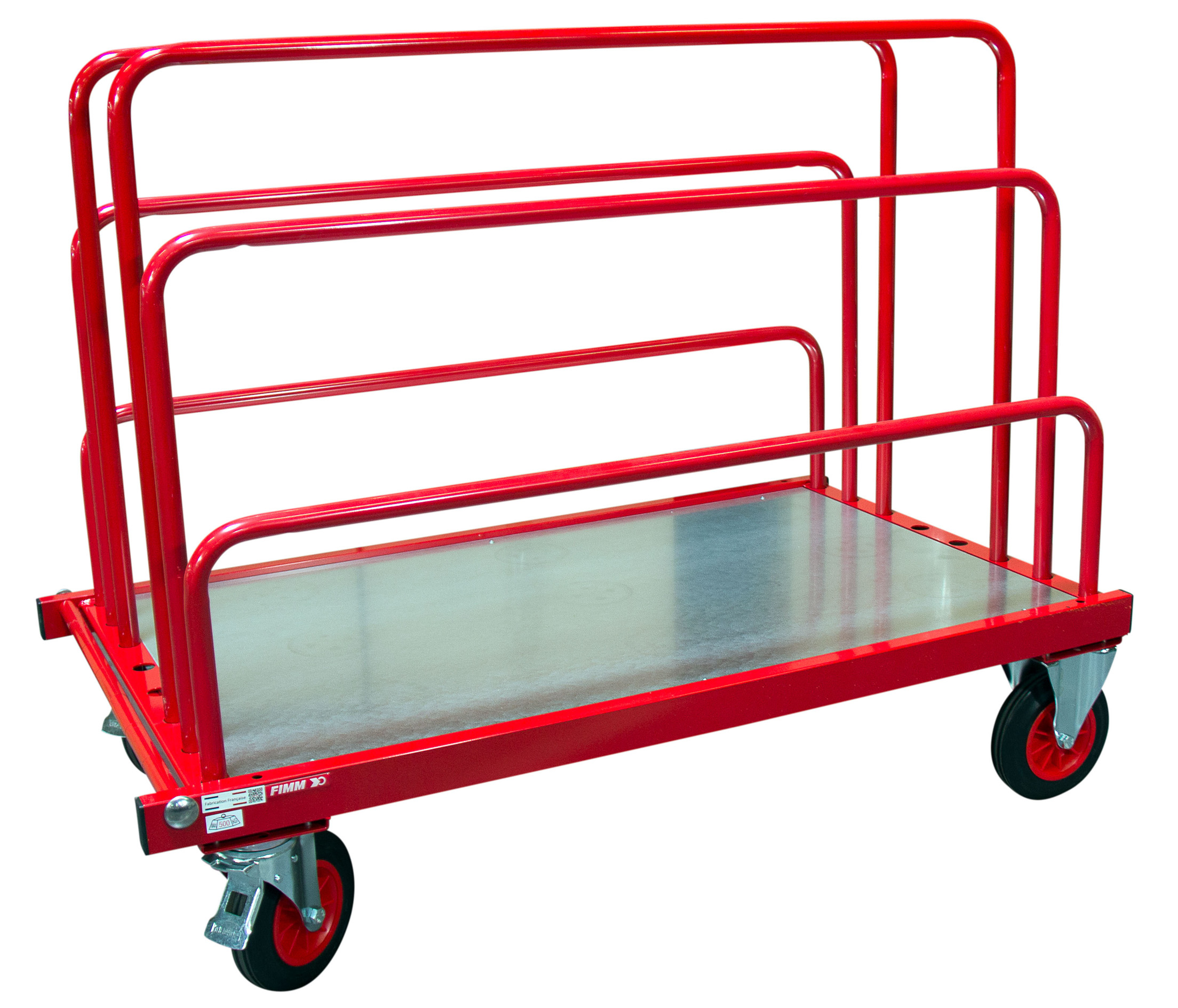 Chariot porte-panneaux 500 kg 2 ridelles hauteur 800 mm FIMM - 800000083