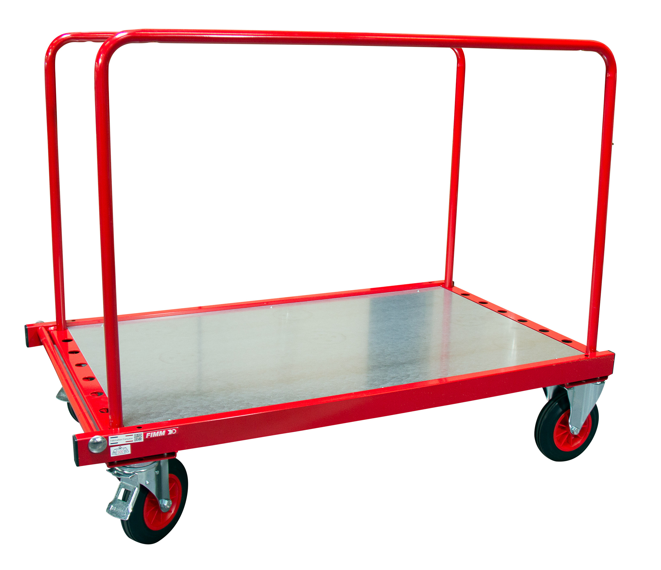 Chariot porte-panneaux 500 kg 2 ridelles hauteur 800 mm FIMM - 800000083