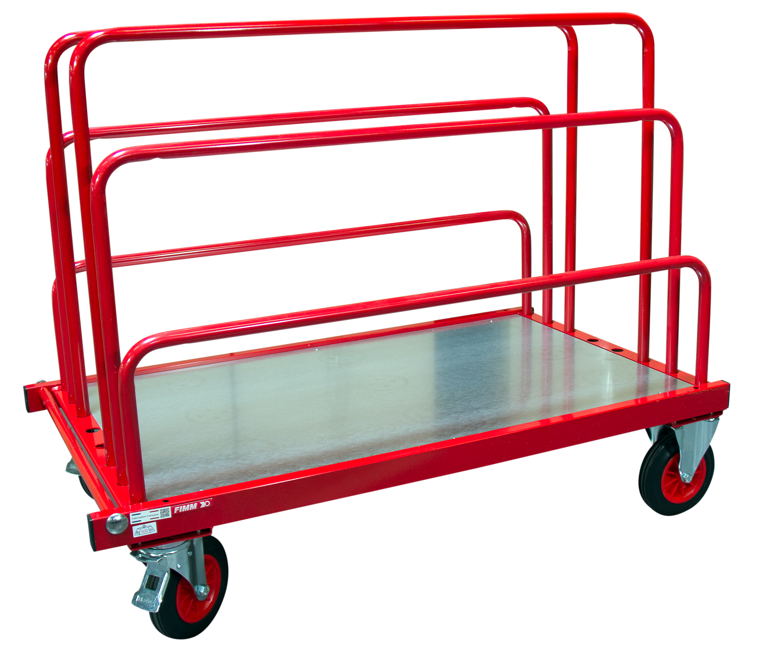 Chariot porte-panneaux 500 kg 2 ridelles hauteur 800 mm FIMM - 800000083