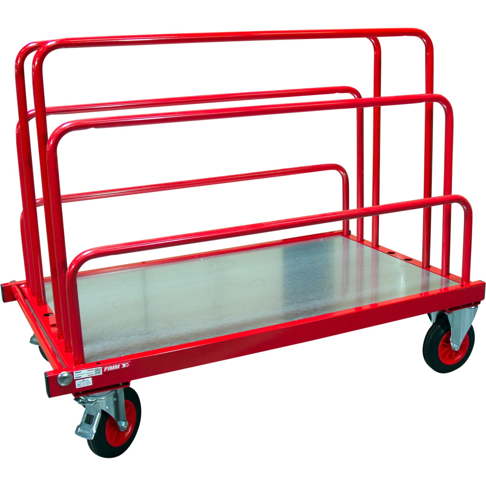 Chariot porte-panneaux 500 kg 2 ridelles hauteur 800 mm FIMM - 800000083