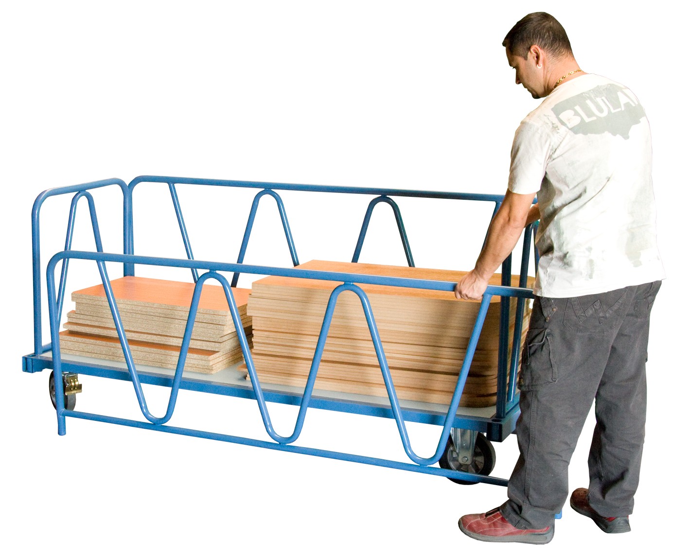 Chariot 1200 kg 2000 x 800 mm 2 dossiers et 2 ridelles tube FIMM - 800007200