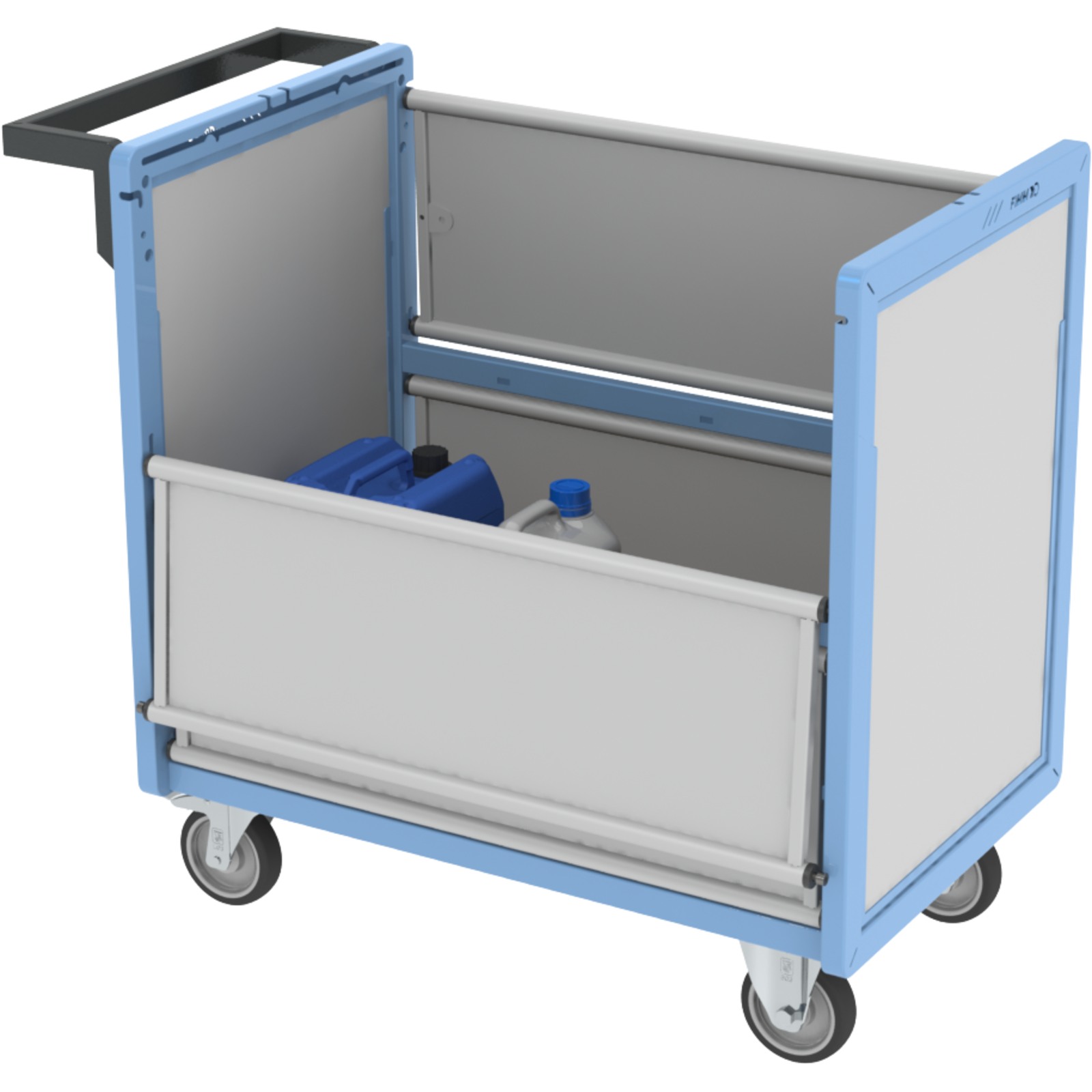 Chariot conteneur plaque alvéolaire sans toit 850x500 mm 250 kg - FIMM - 800726112