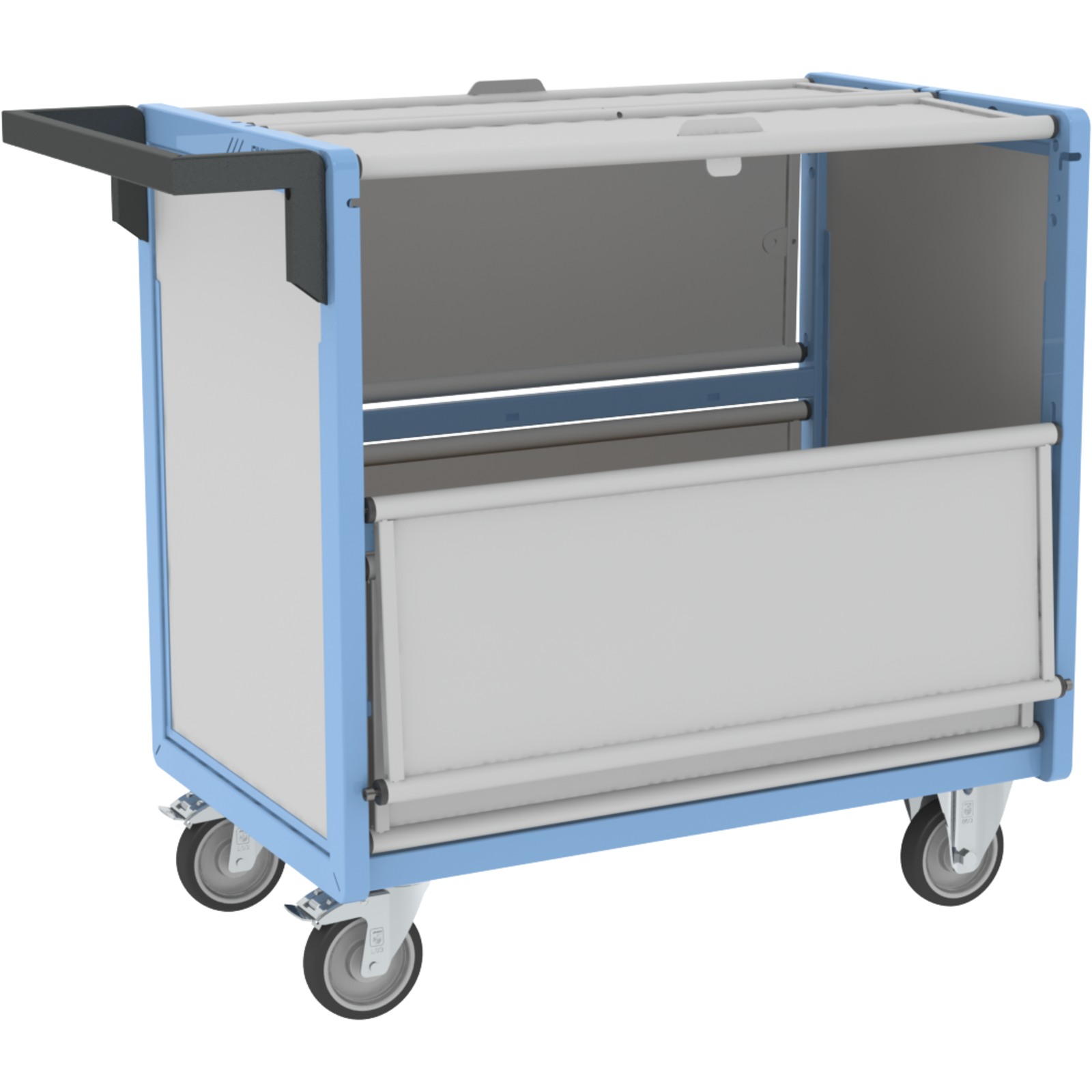 Chariot conteneur plaque alvéolaire avec toit 850x500 mm 250 kg - FIMM - 800726114