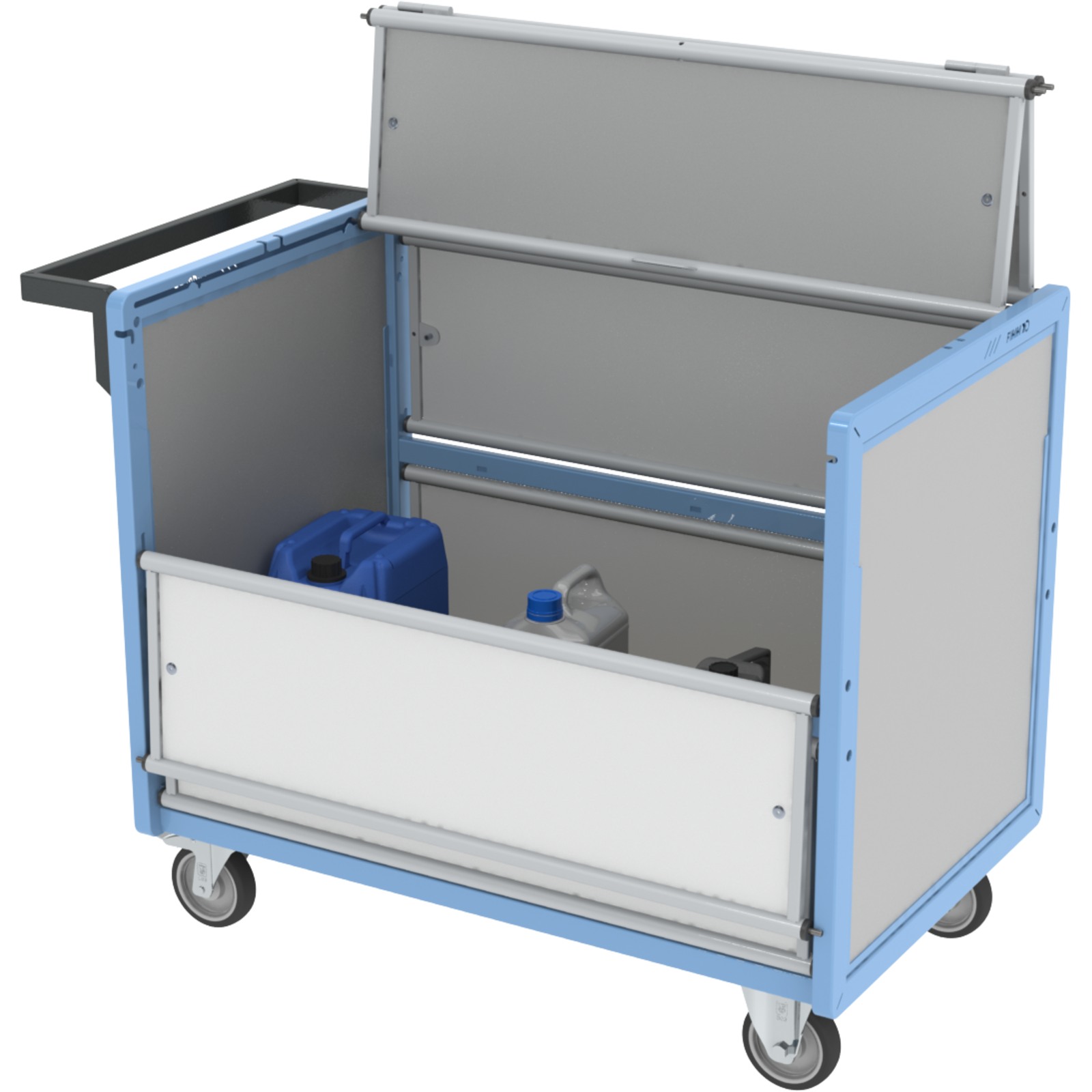 Chariot conteneur plaque alvéolaire avec toit 1000x600 mm 250 kg - FIMM - 800726124