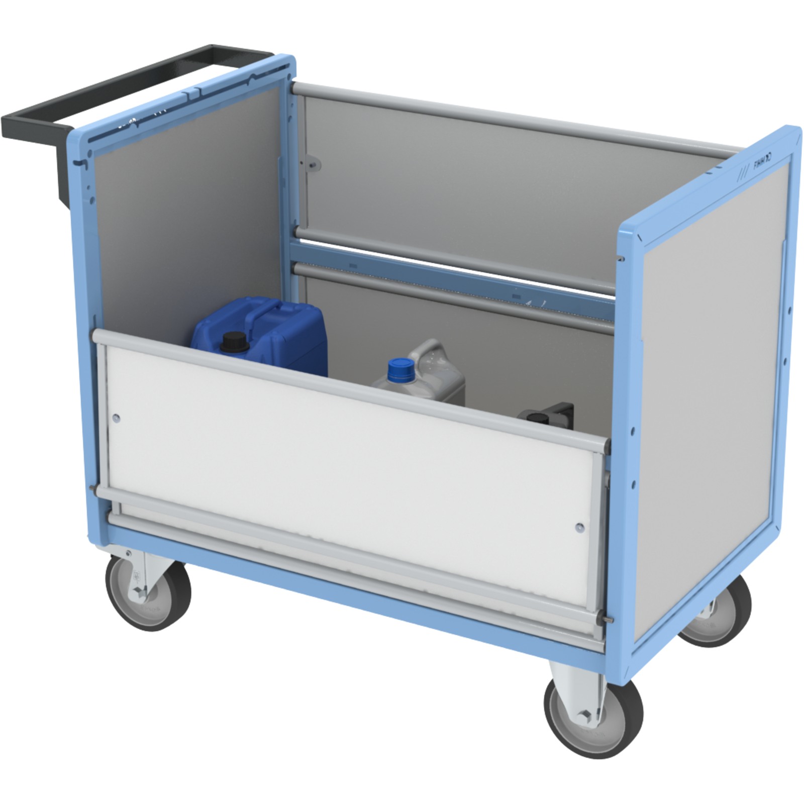 Chariot conteneur plaque alvéolaire sans toit 1000x600 mm 500 kg - FIMM - 800726222