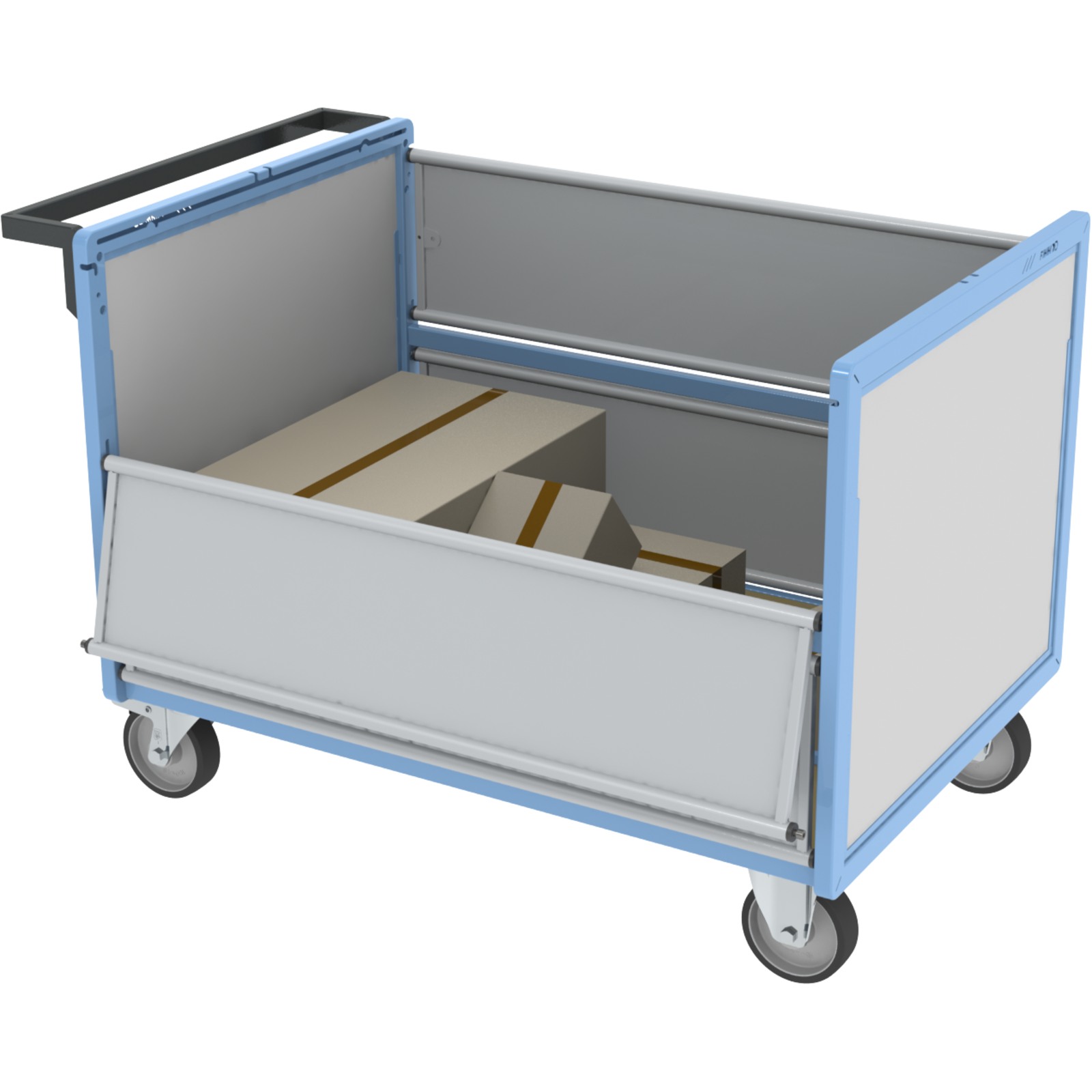 Chariot conteneur plaque alvéolaire sans toit 1200x800 mm 500 kg - FIMM - 800726232