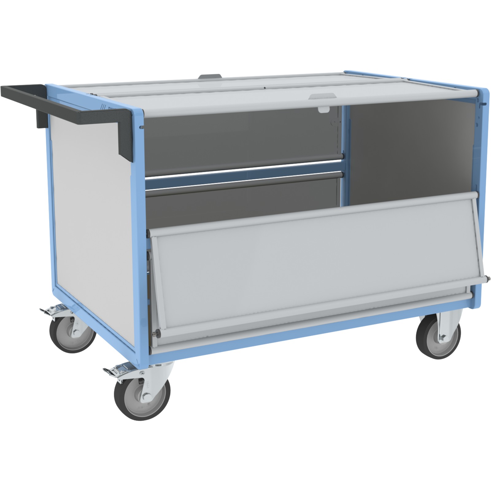 Chariot conteneur plaque alvéolaire avec toit 1200x800 mm 500 kg - FIMM - 800726234