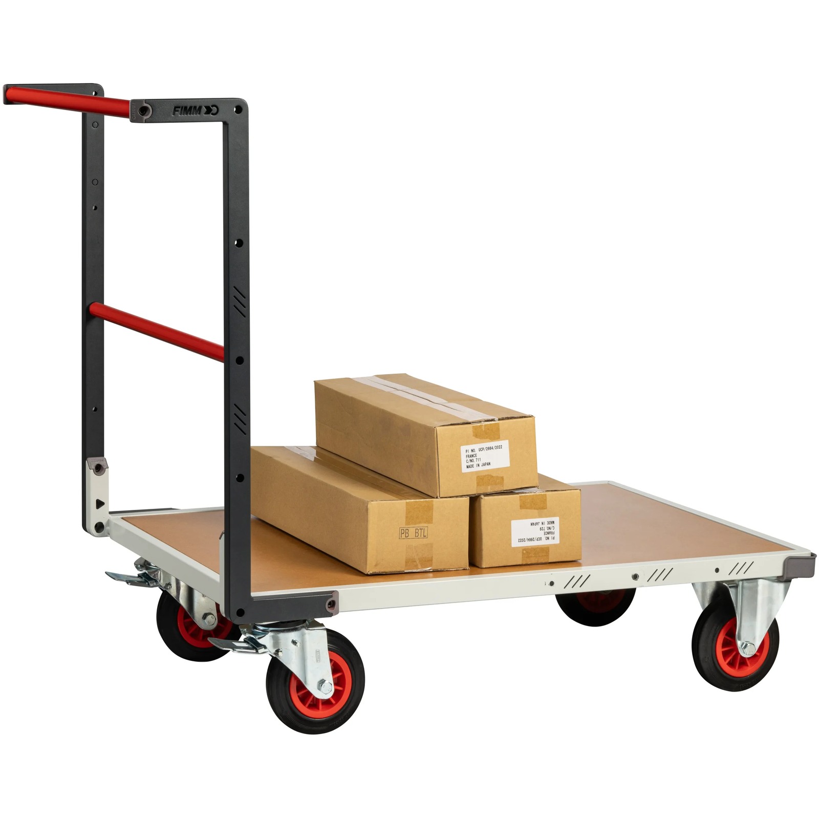 Chariot dossier fixe 1000x600 mm plateau médium roues CC 400 kg - FIMM - 804722230