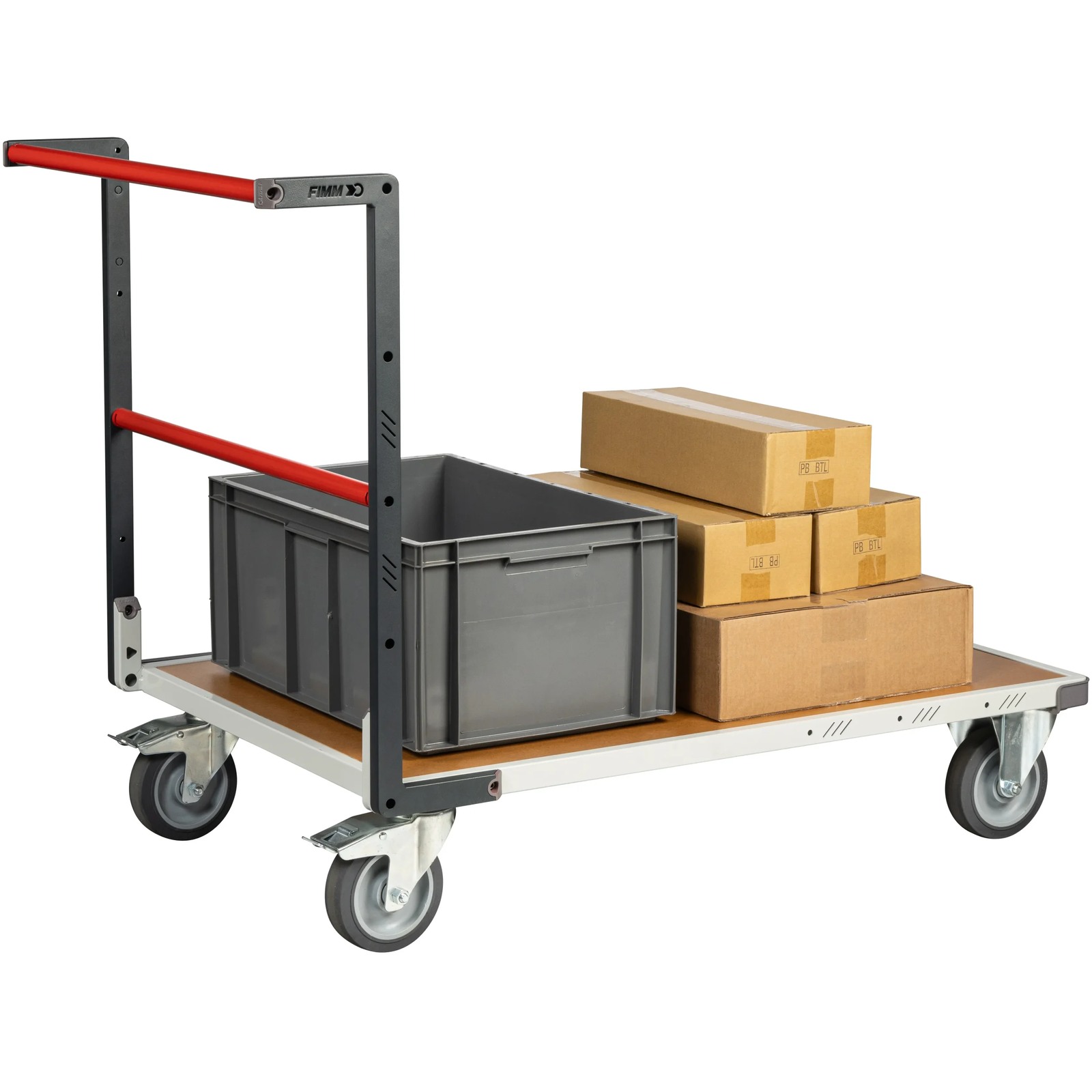 Chariot dossier fixe 1200x800 mm plateau médium roues TPE 400 kg - FIMM - 804723240