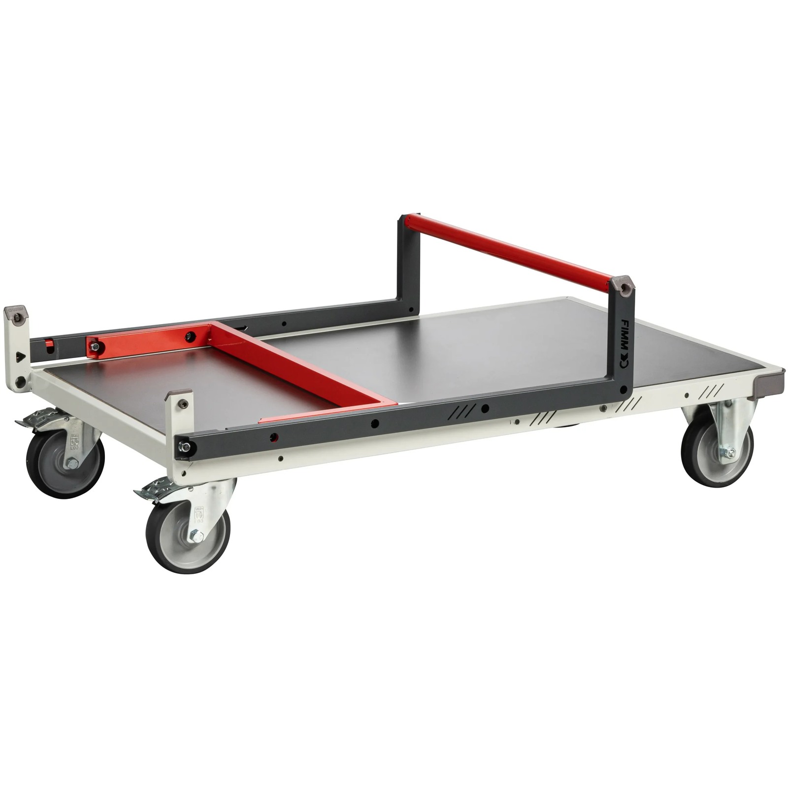 Chariot monté dossier repliable 850x500 mm plateau tôle galva roues TPE 250 kg - FIMM - 806721321