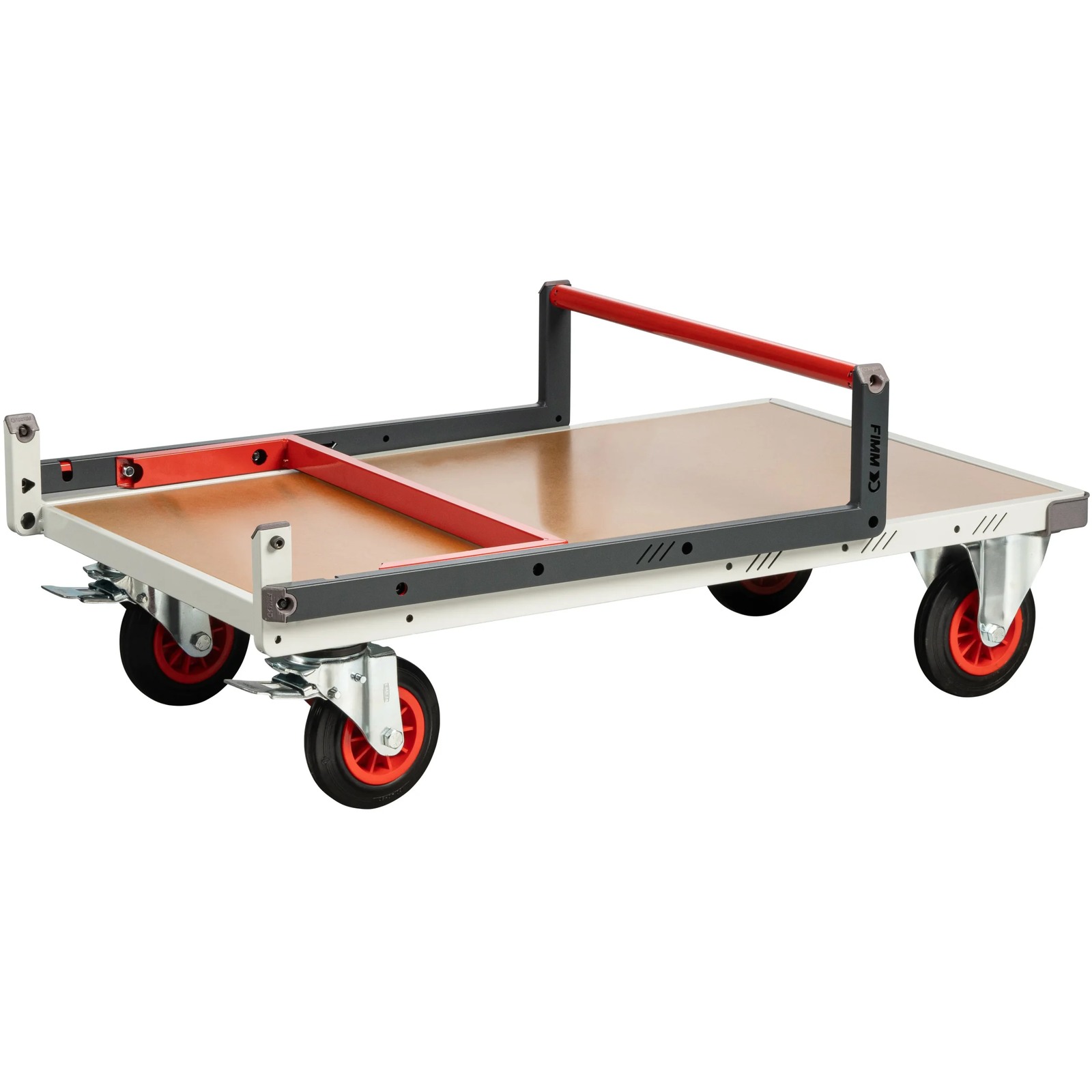 Chariot monté dossier repliable 1000x600 mm plateau médium roues CC 400 kg - FIMM - 806722231
