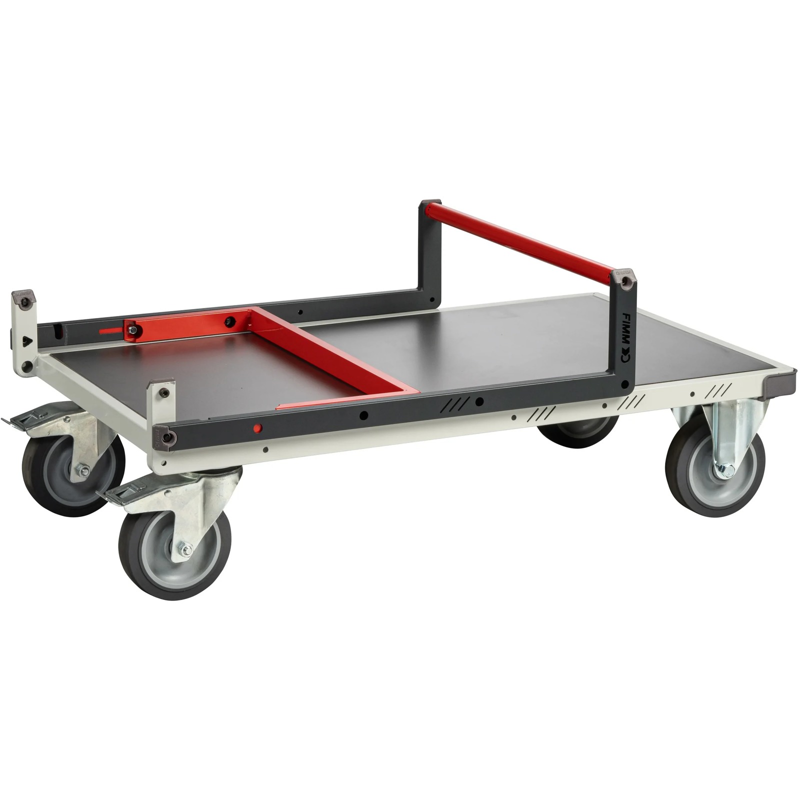 Chariot monté dossier repliable 1000x600 mm plateau tôle galva roues TPE 400 kg - FIMM - 806722341