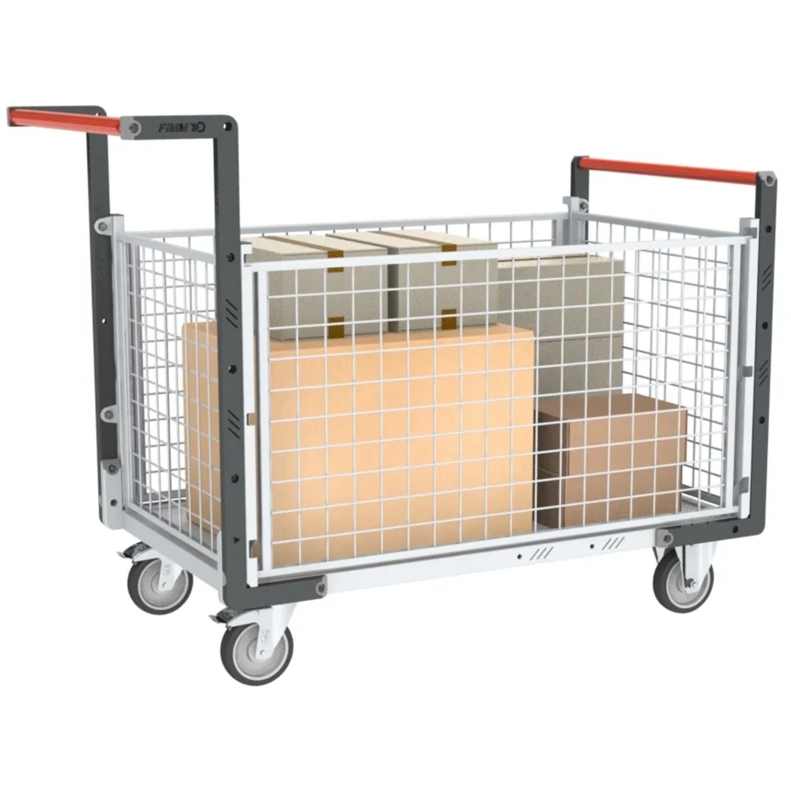Chariot modulaire 850x500 mm grillagé 2 dossiers + 2 ridelles 250 kg - FIMM - 806724145