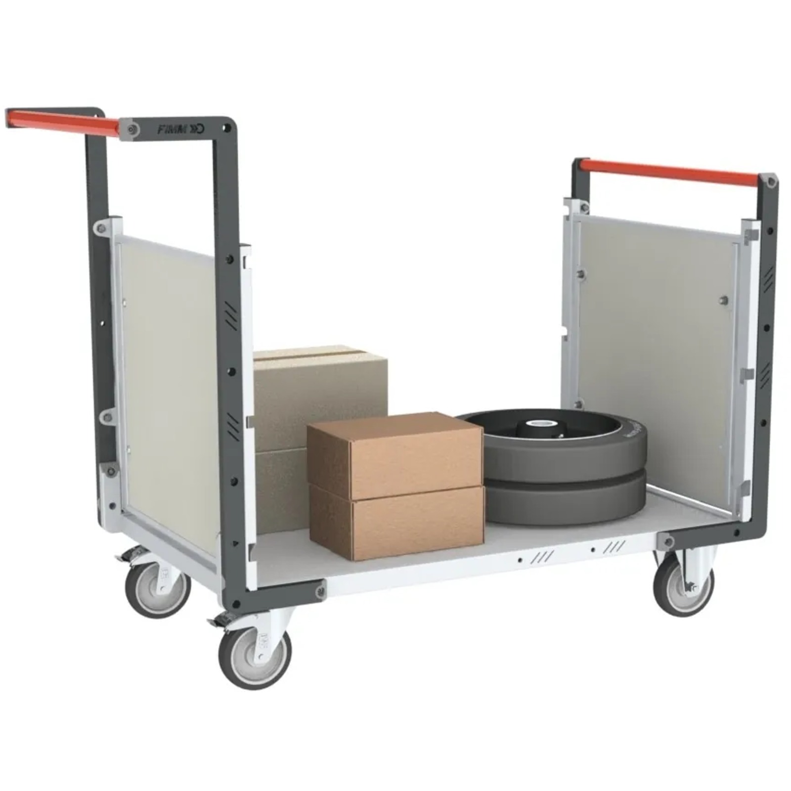 Chariot modulaire - 2 dossiers plateau bois 850x500 mm 250 kg - FIMM - 806724172