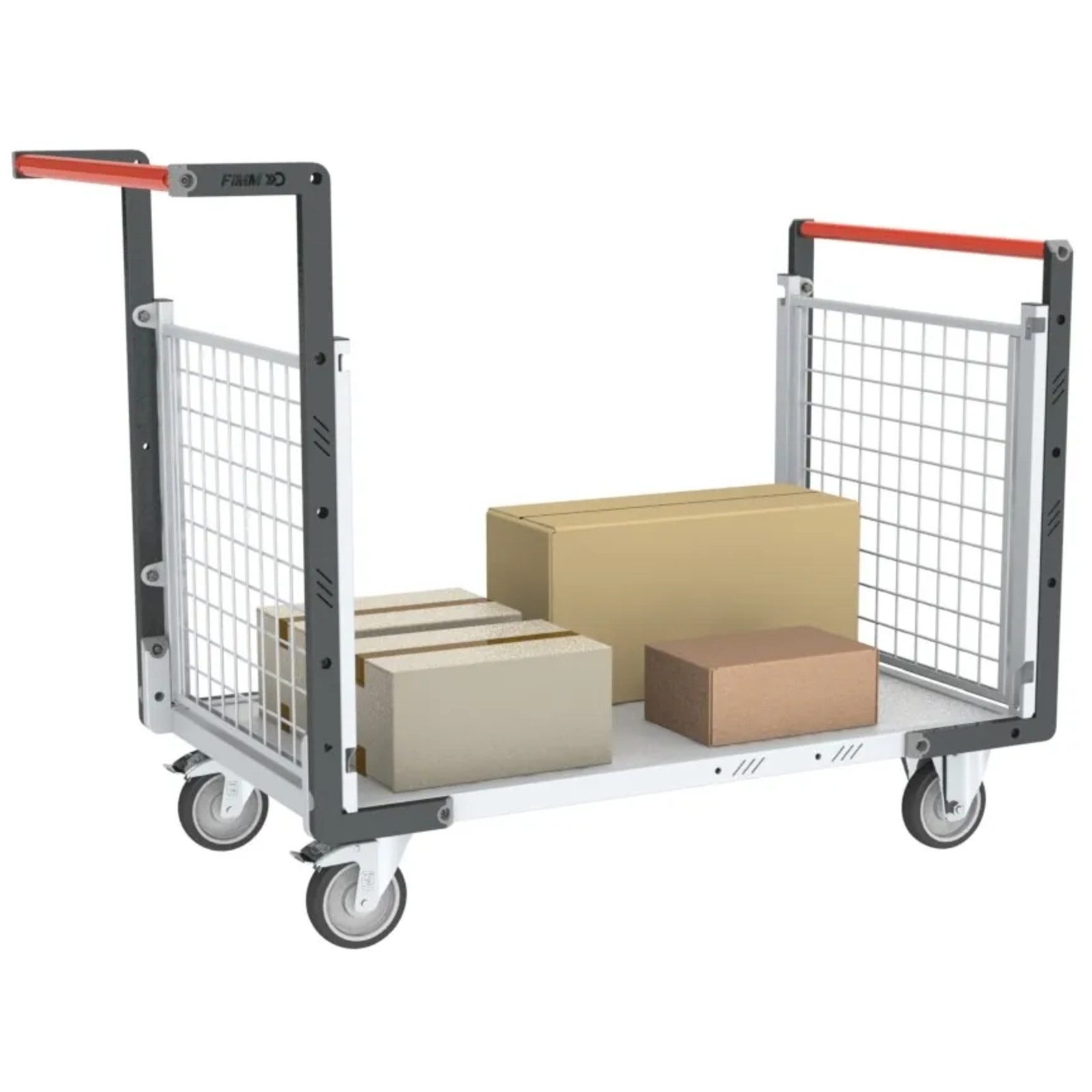 Chariot modulaire grillagé 2 dossiers plateau bois 1000x600 mm 250 kg - FIMM - 806724242