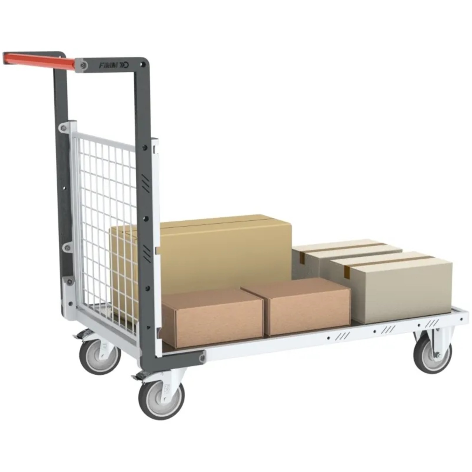Chariot modulaire grillagé 1 dossier plateau tôle galva 1000x600 mm 250 kg - FIMM - 806724251