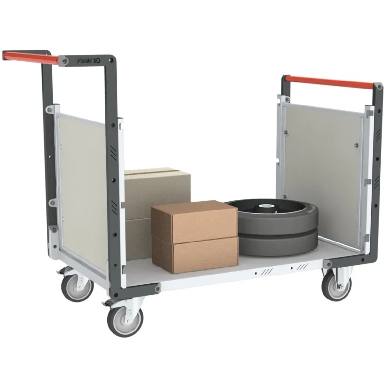 Chariot modulaire alvéolaire 2 dossiers avec plateau 1000x600 mm 250 kg - FIMM - 806724272