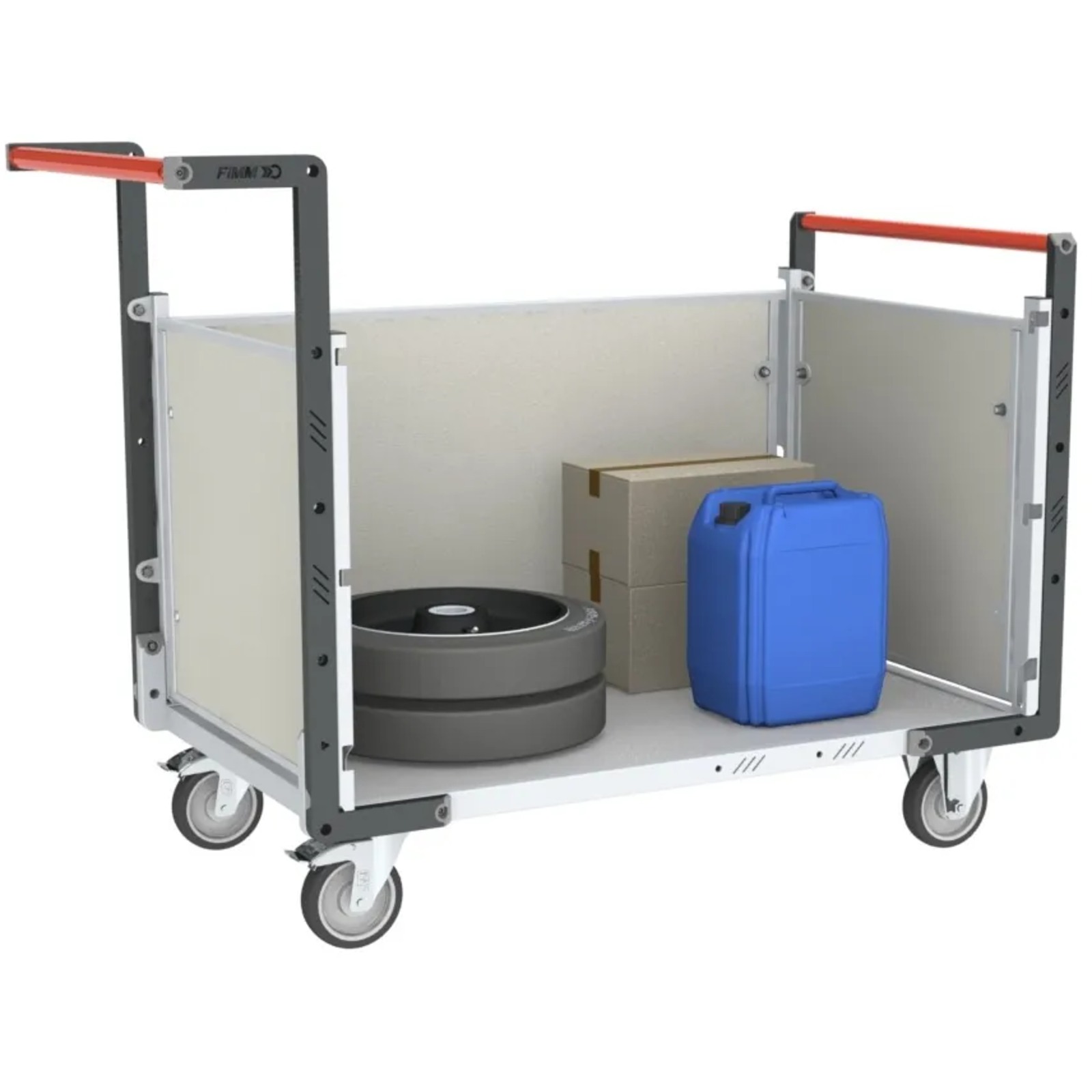 Chariot modulaire 2 dossiers + 1 ridelle plateau 1000x600 mm 250 kg - FIMM - 806724274