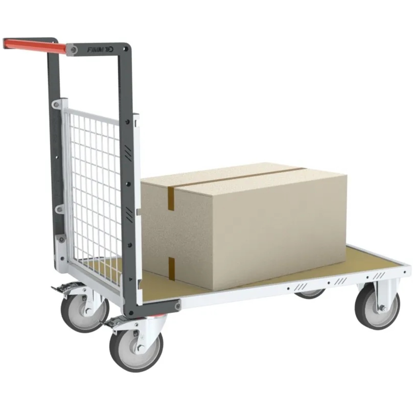 Chariot modulaire grillagé 1 dossier + plateau bois 1000x600 mm 500 kg - FIMM - 806724541