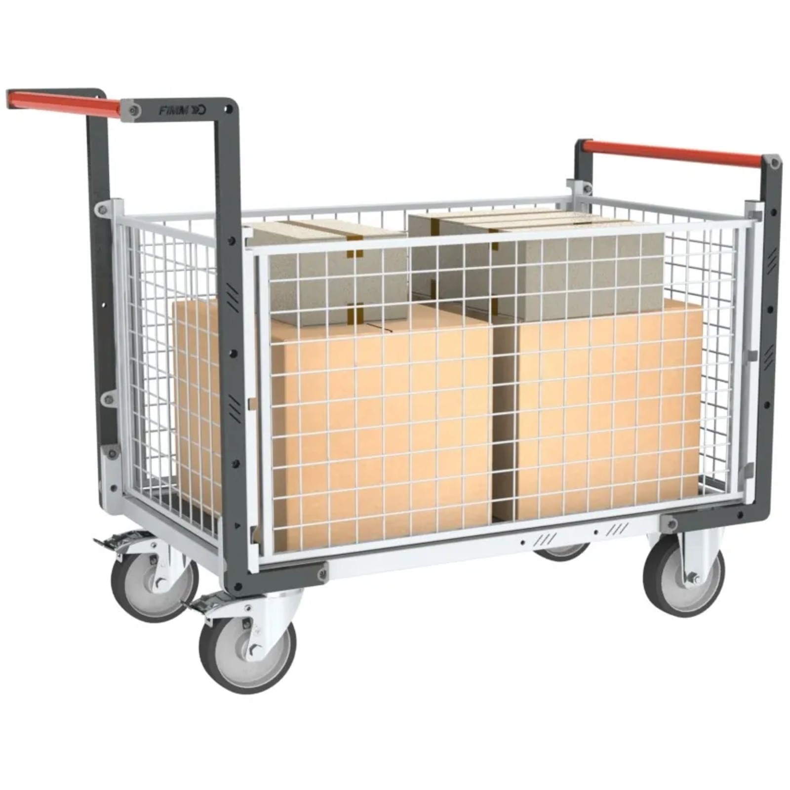 Chariot grillagé avec 2 dossiers + 2 ridelles et plateau 1000x600 mm 500 kg - FIMM - 806724565