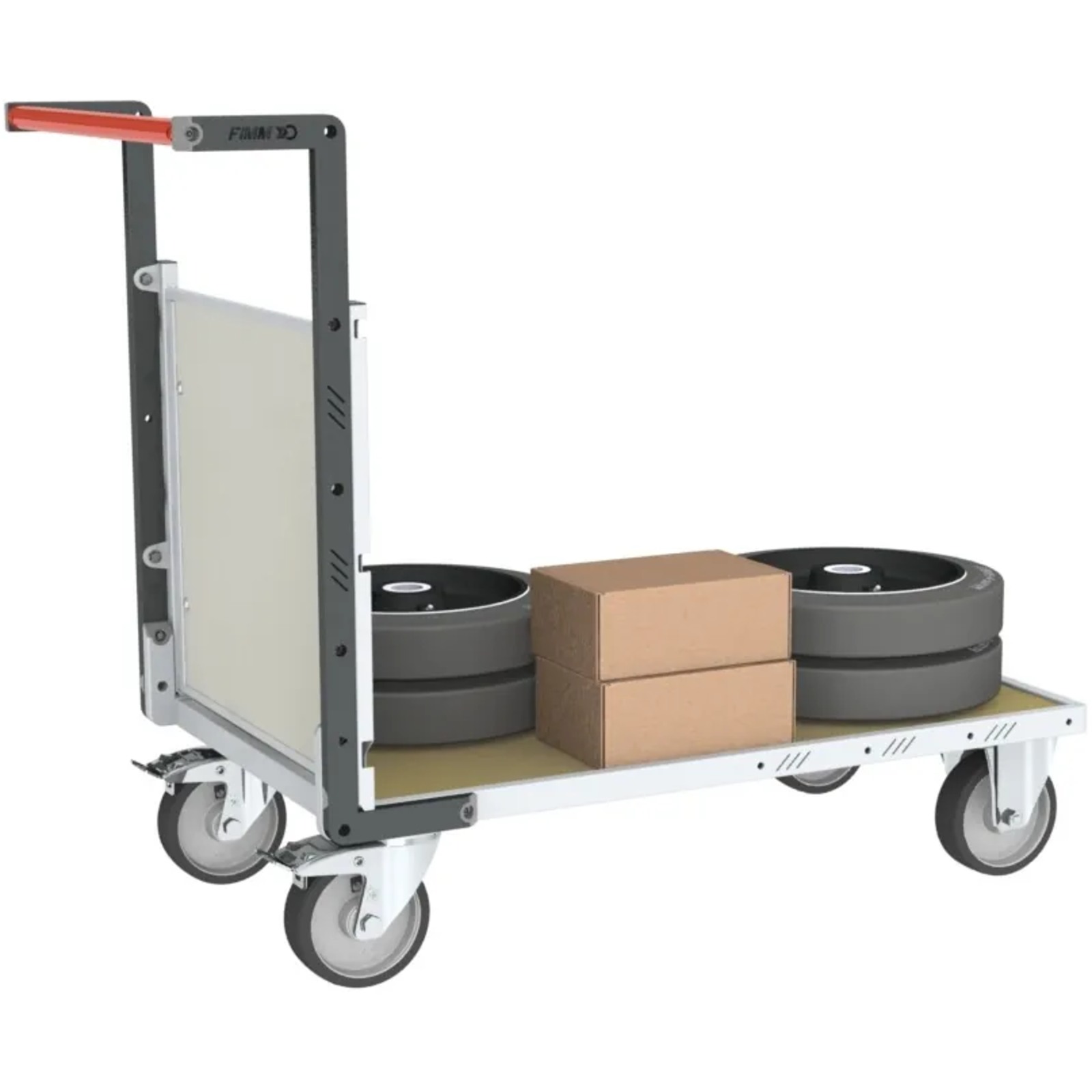 Chariot modulaire - 1 dossier, plateau bois médium 1000x600 mm 500 kg - FIMM - 806724571