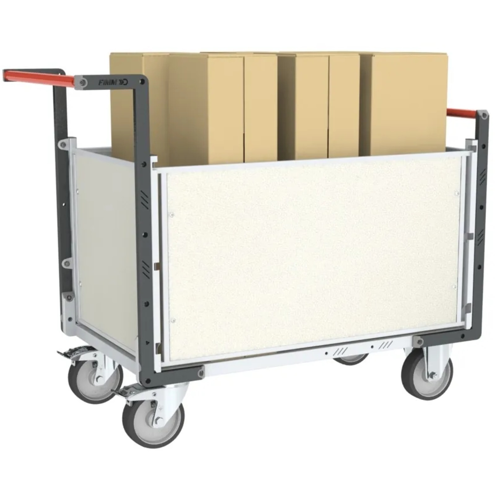 Chariot avec 2 dossiers + 2 ridelles et plateau 1000x600 mm 500 kg - FIMM - 806724575