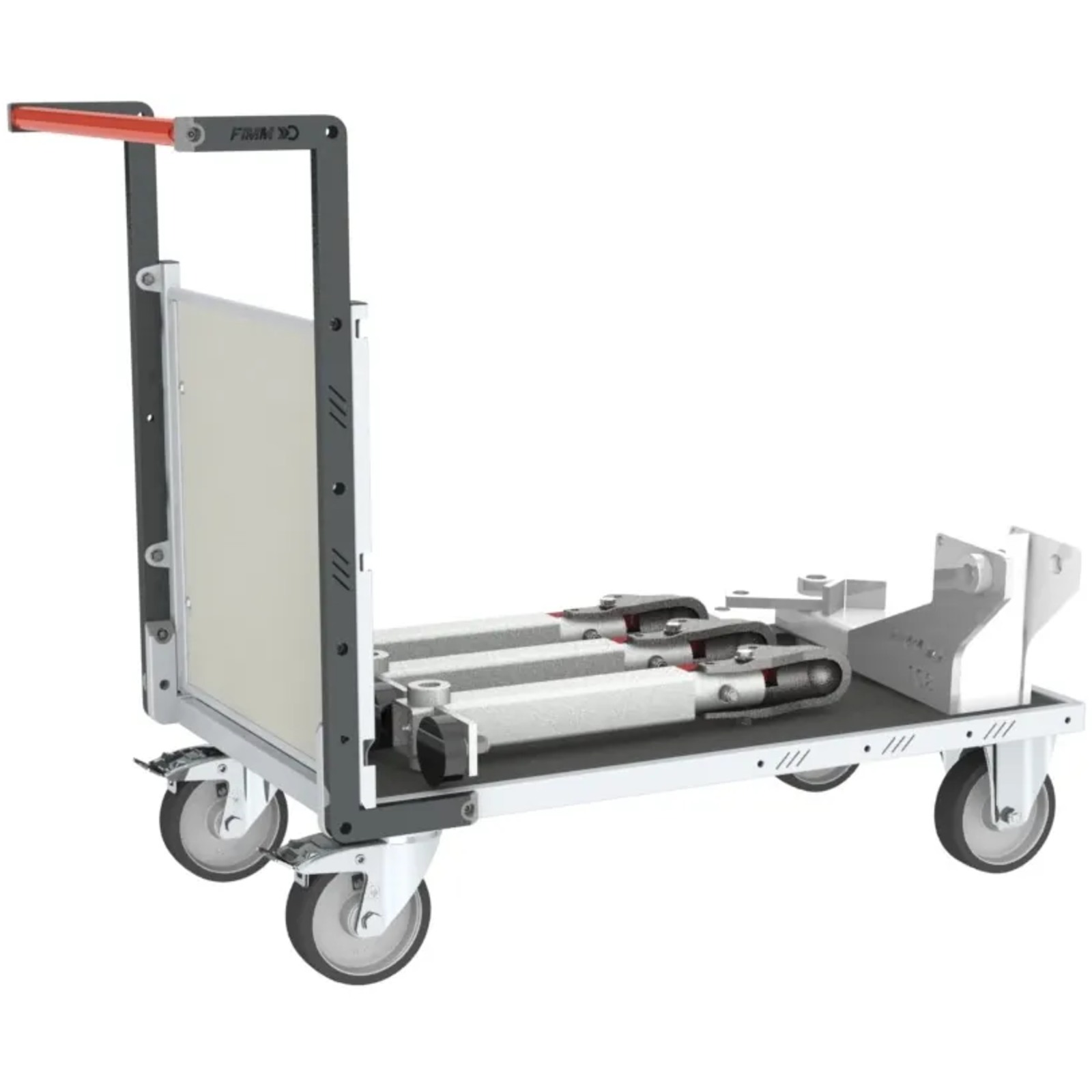 Chariot modulaire - 1 dossier + plateau bois avec tapis caoutchouc 1000x600 mm 500 kg - FIMM - 806724591