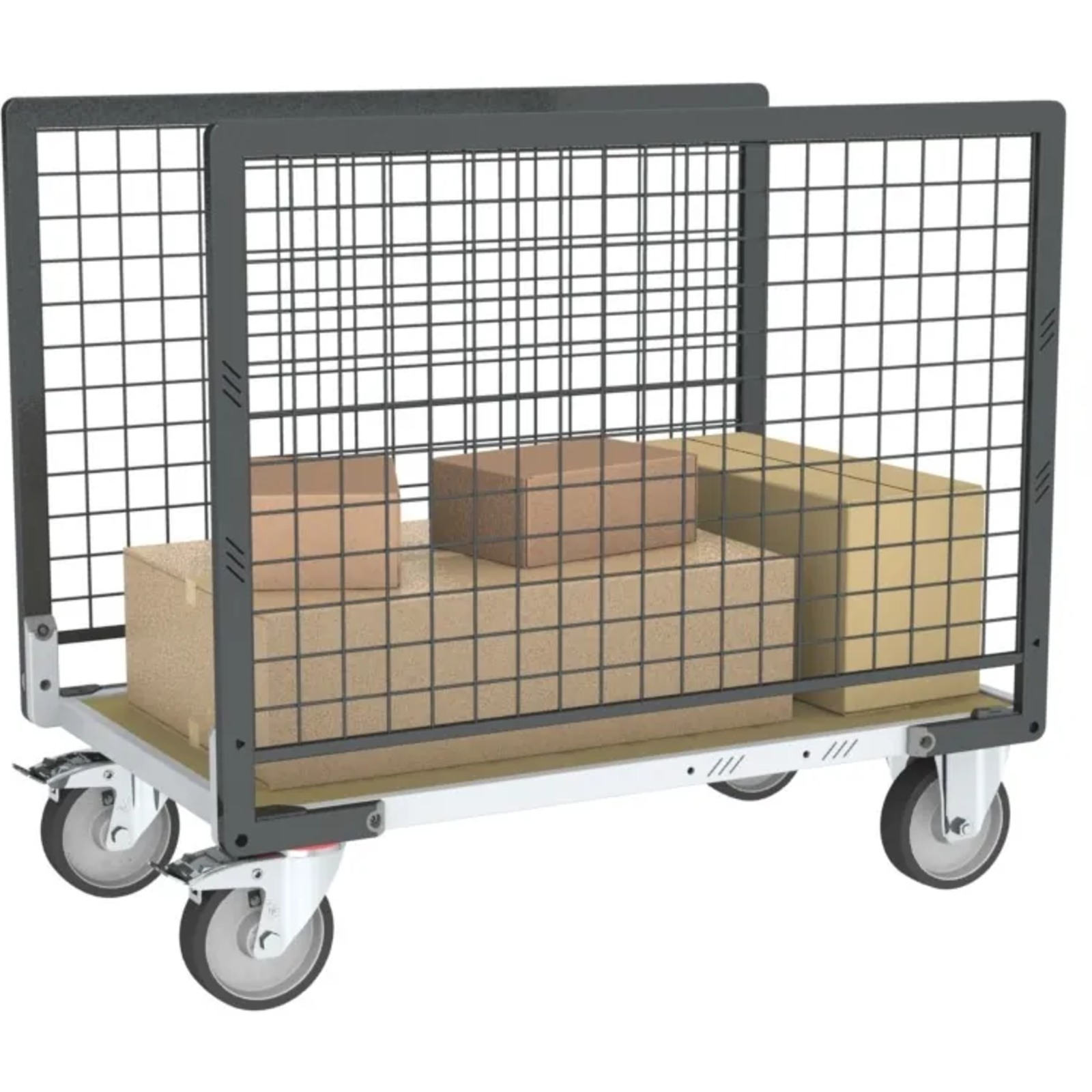 Chariot grillagé avec 2 ridelles et plateau 1200x800 mm 500 kg - FIMM - 806724643