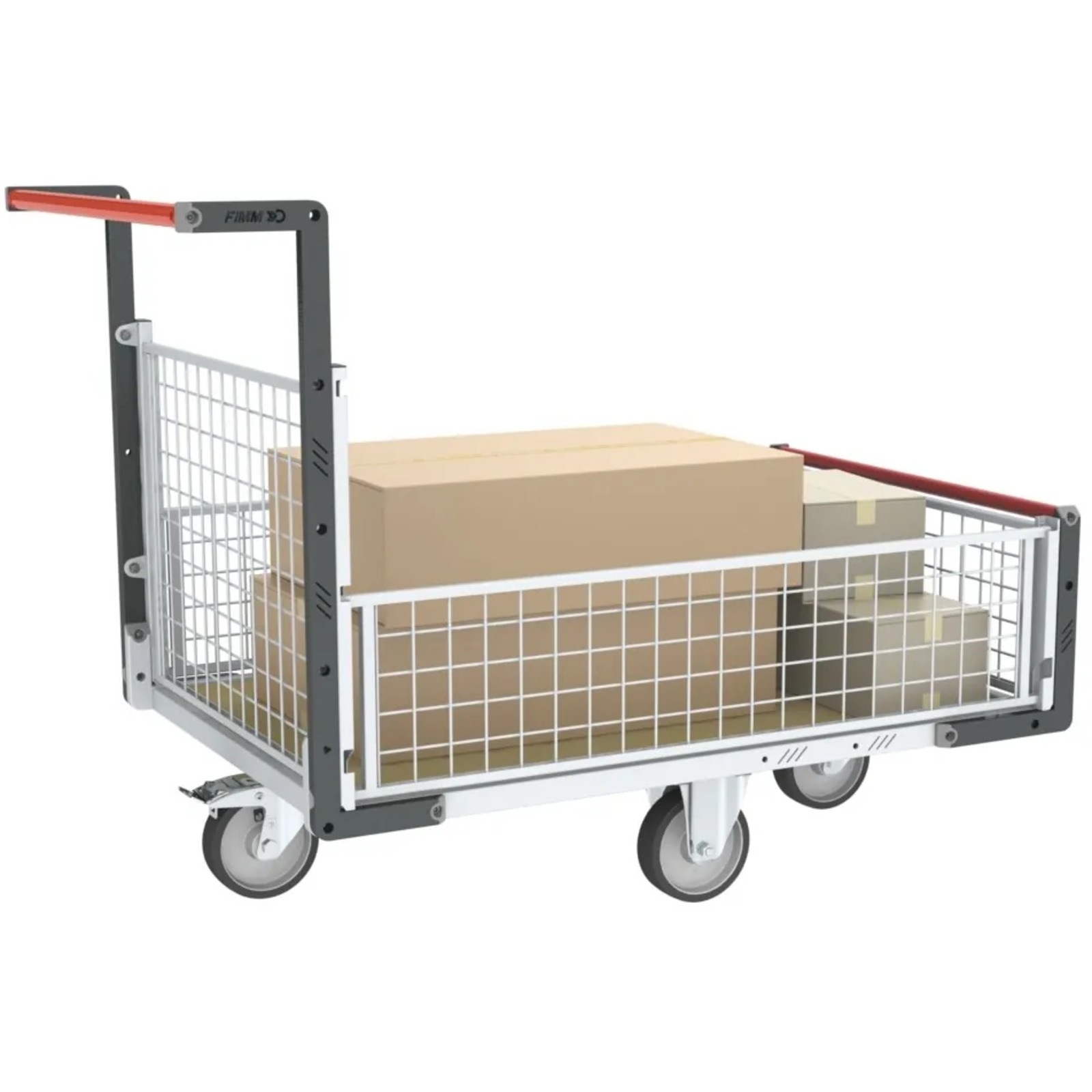 Chariot 1 dossier et 3 demi-ridelles et plateau 1200x800 mm 500 kg - FIMM - 806724746