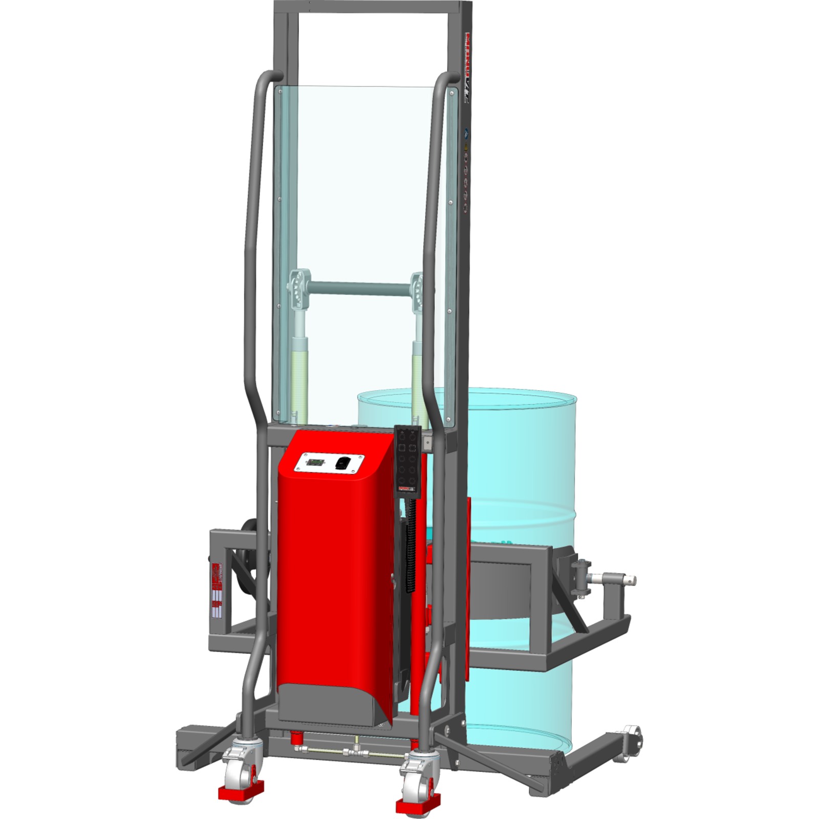 Gerbeur Levfix à levée électrique avec retourneur de fûts métallique 220 L - 350 kg - FIMM - 845010483