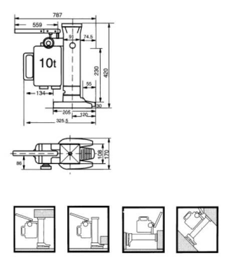 Cric hydraulique rotatif 360° CU 5 tonnes FIMM - 865008046