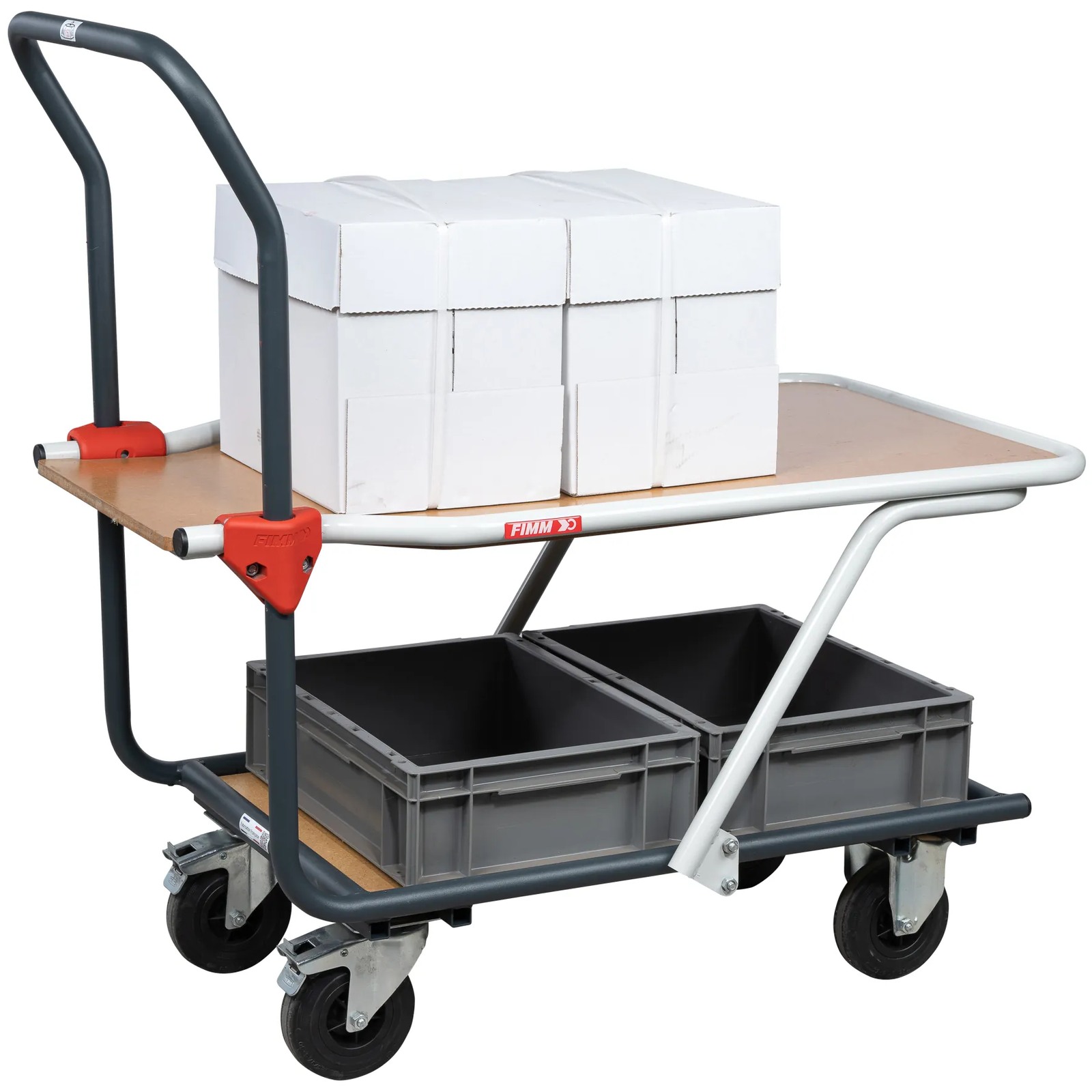 Servante plateau intermédiaire 250kg avec plateaux inférieurs FIMM - 880004076