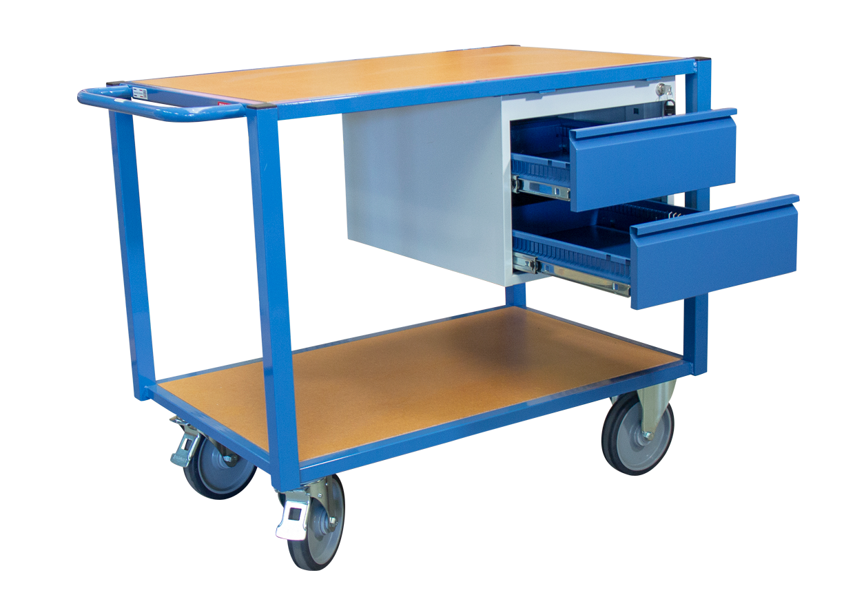 Servante 500 kg 2 plateaux 1060x680 mm médium 2 tiroirs FIMM - 880009548
