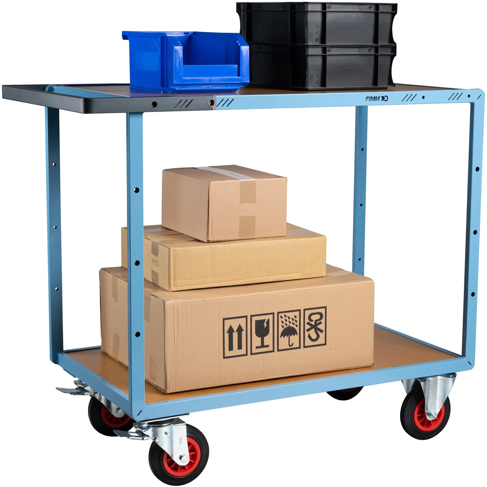 Servante mécano-soudée 2 plateaux médium roues CC 400 kg - FIMM - 880702231