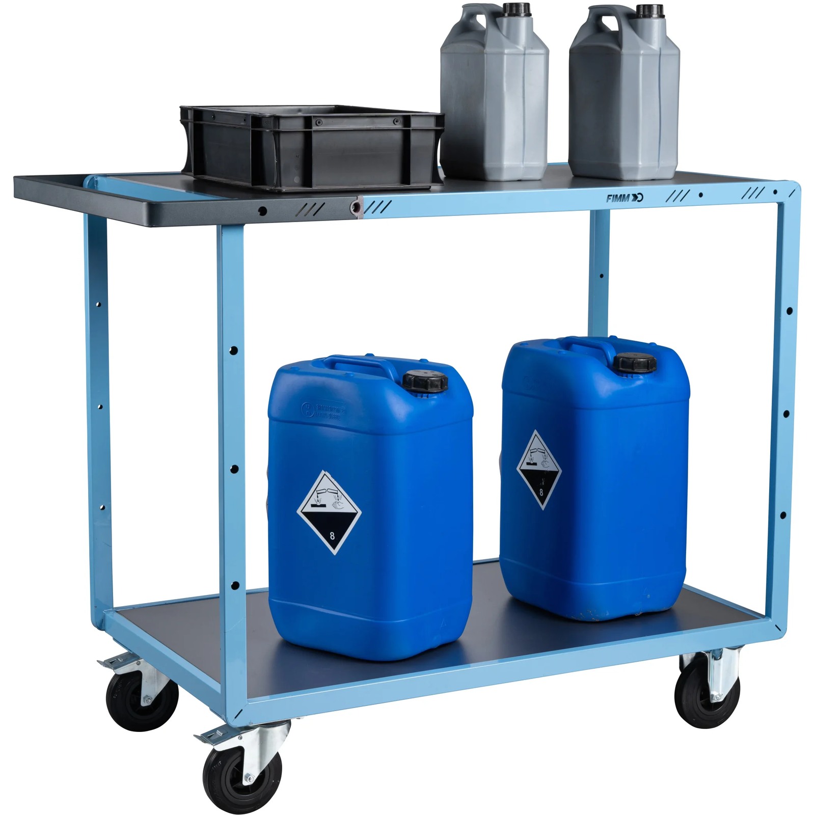 Servante mécano-soudée 2 plateaux tôle galva roues CC 250 kg - FIMM - 880702311