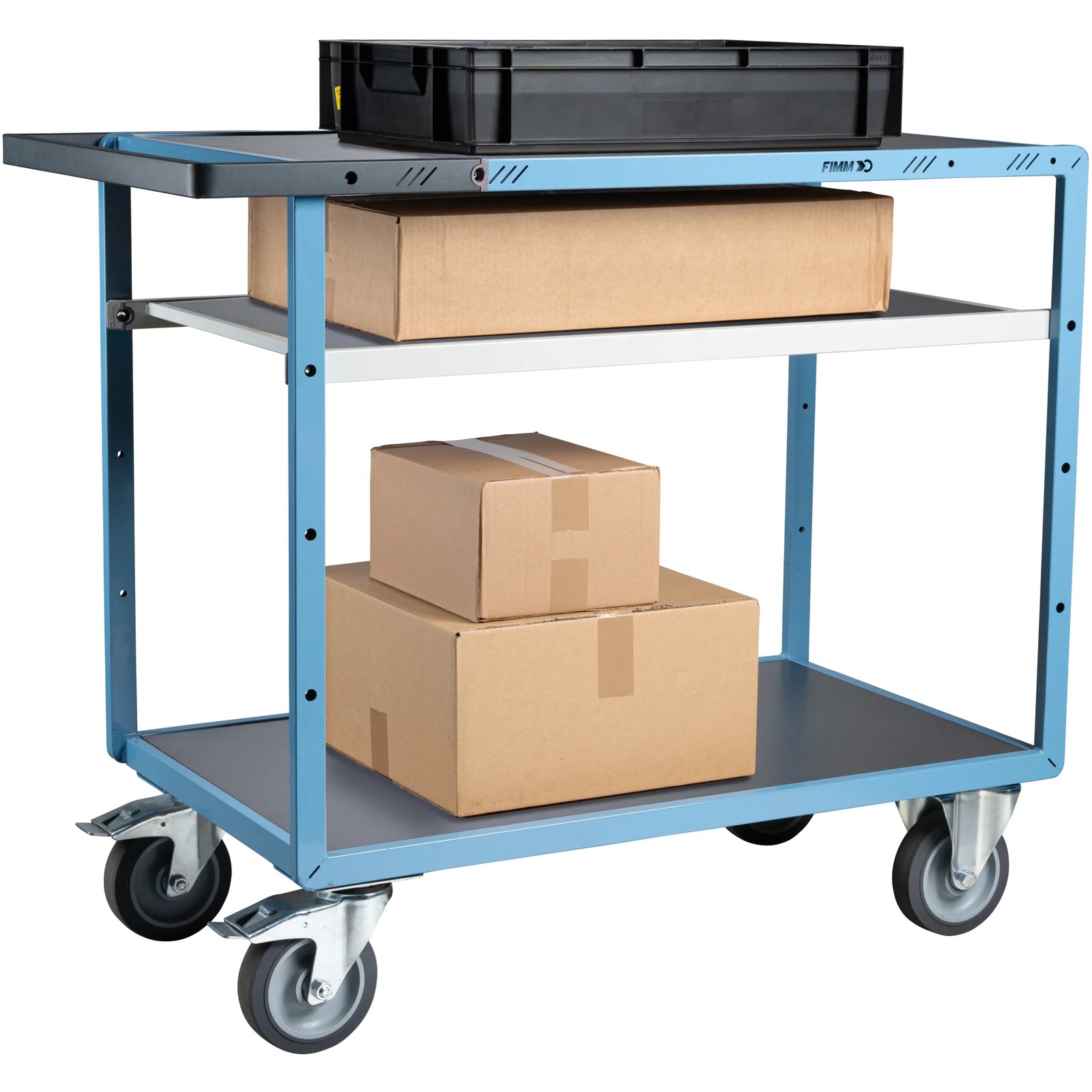 Servante mécano-soudée 3 plateaux tôle galva 1000x600 mm 400 kg - FIMM - 880702342