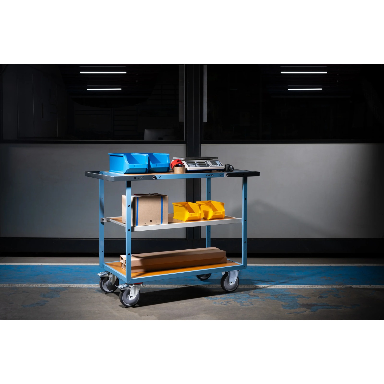 Servante mécano-soudée 3 plateaux 1000x600 mm 400 kg - FIMM - 880702642