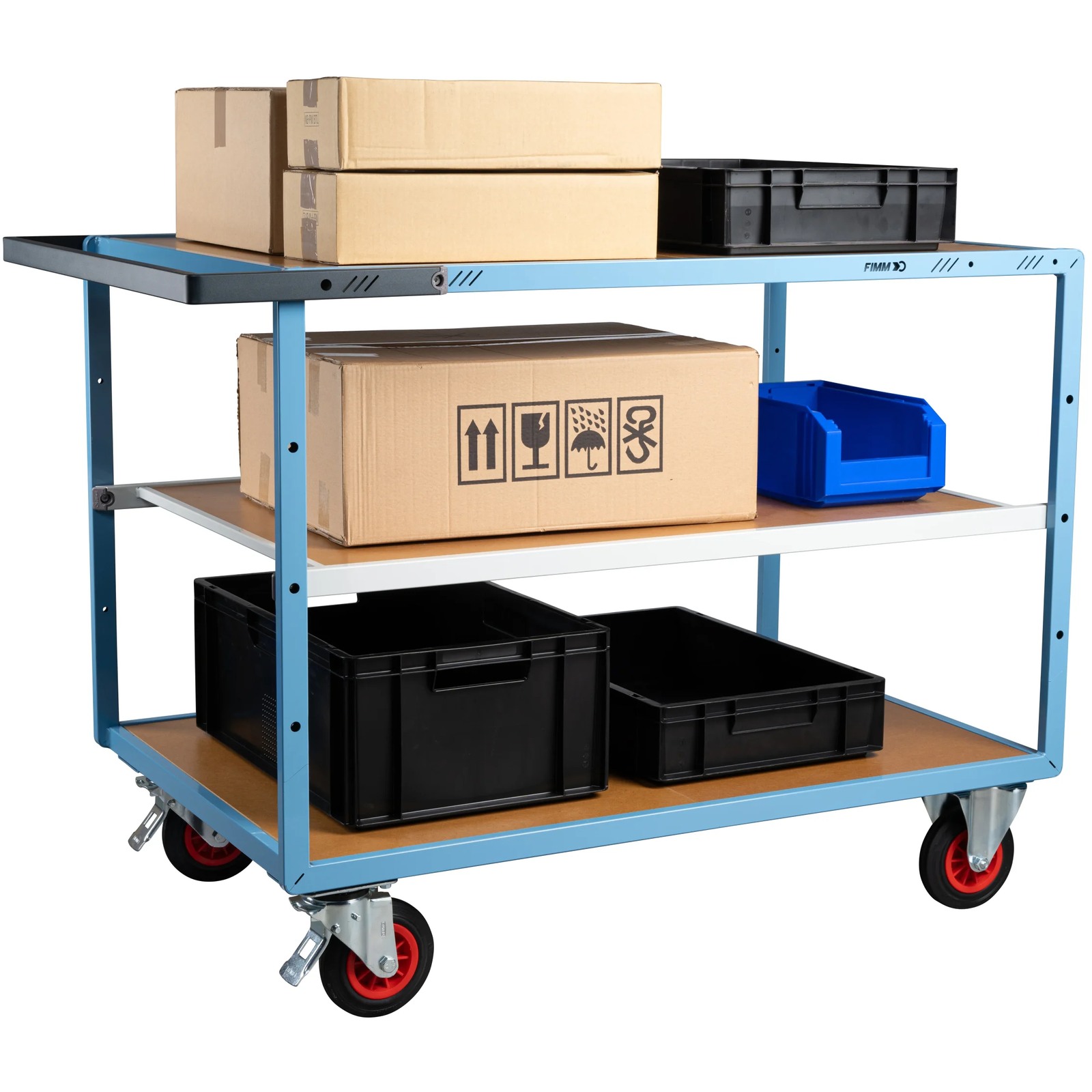 Servante mécano-soudée 3 plateaux 1200x800 mm 400 kg - FIMM - 880703232