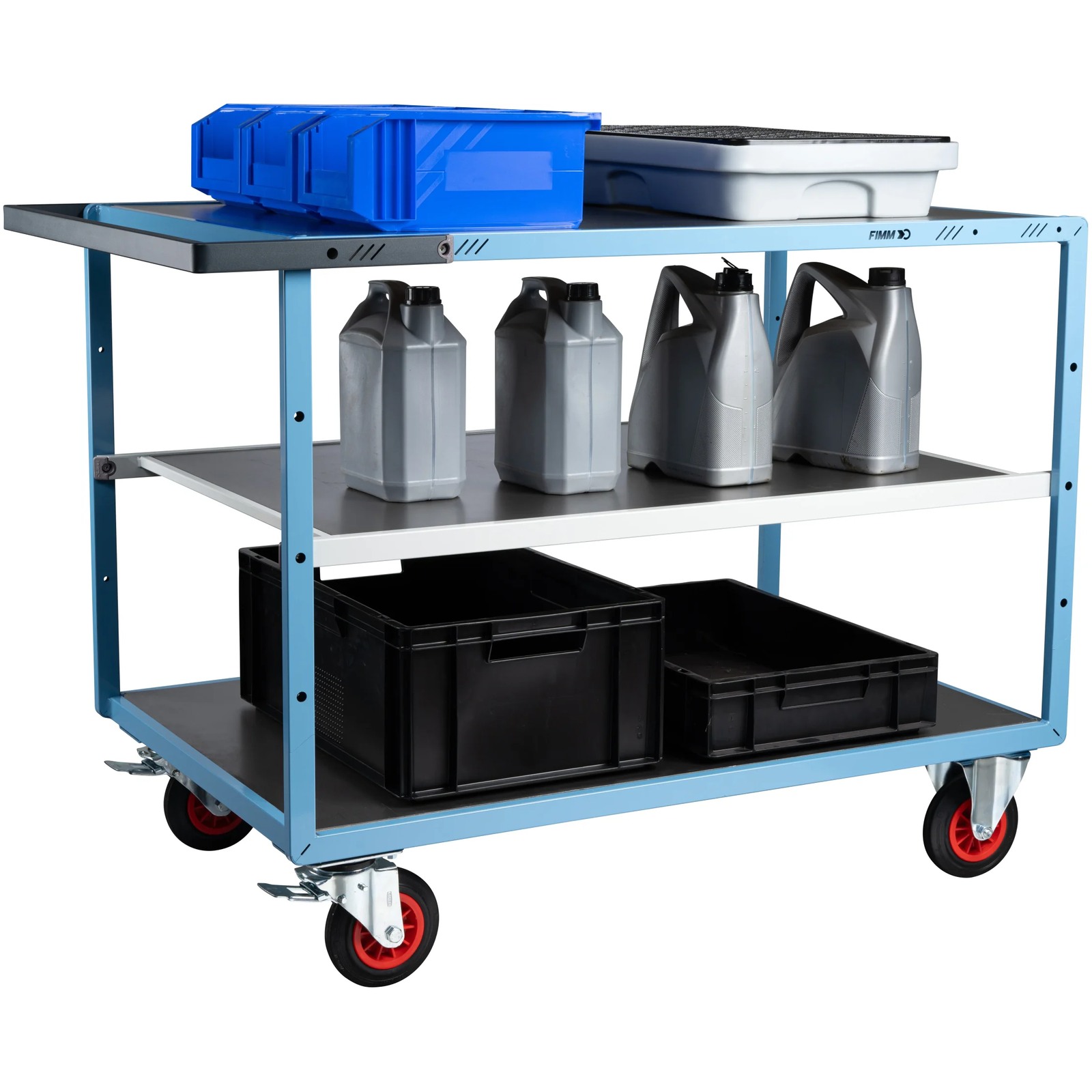 Servante mécano-soudée 3 plateaux 1200x800 mm 400 kg - FIMM - 880703332