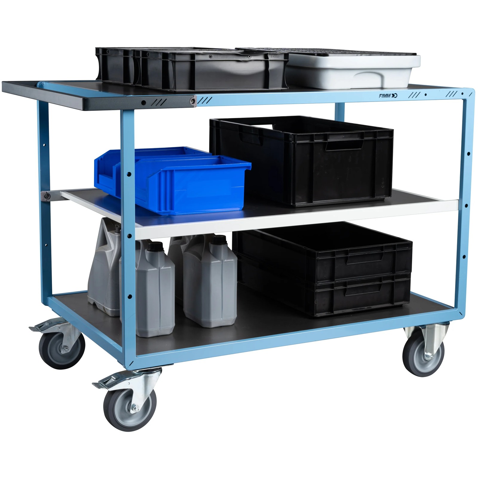 Servante mécano-soudée 3 plateaux 1200x800 mm 400 kg - FIMM - 880703342