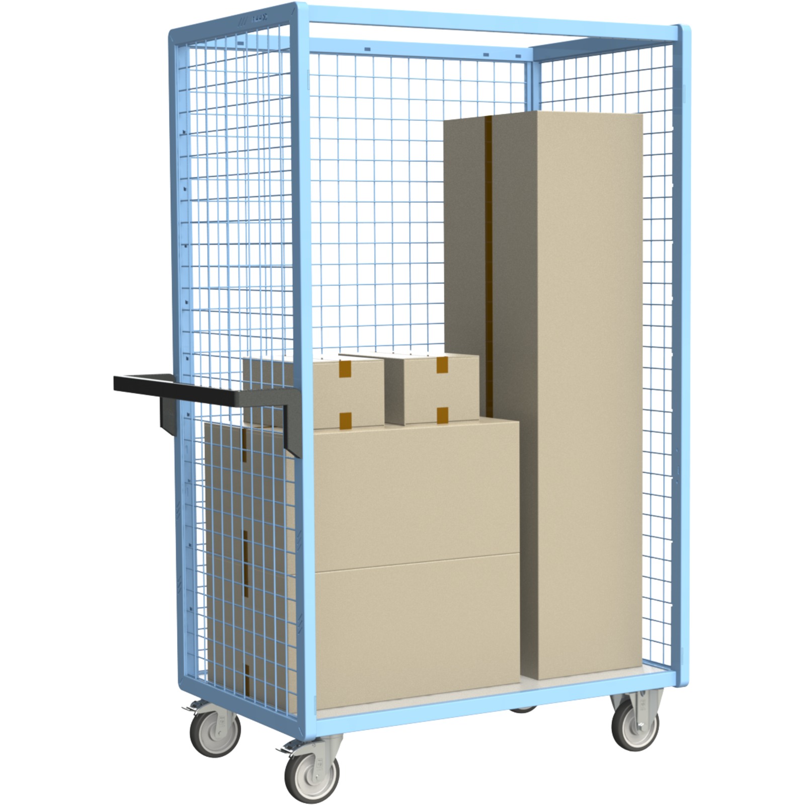 Servante grillagée 3 côtés avec plateau bois 1000x600 mm 250 kg - FIMM - 880725122