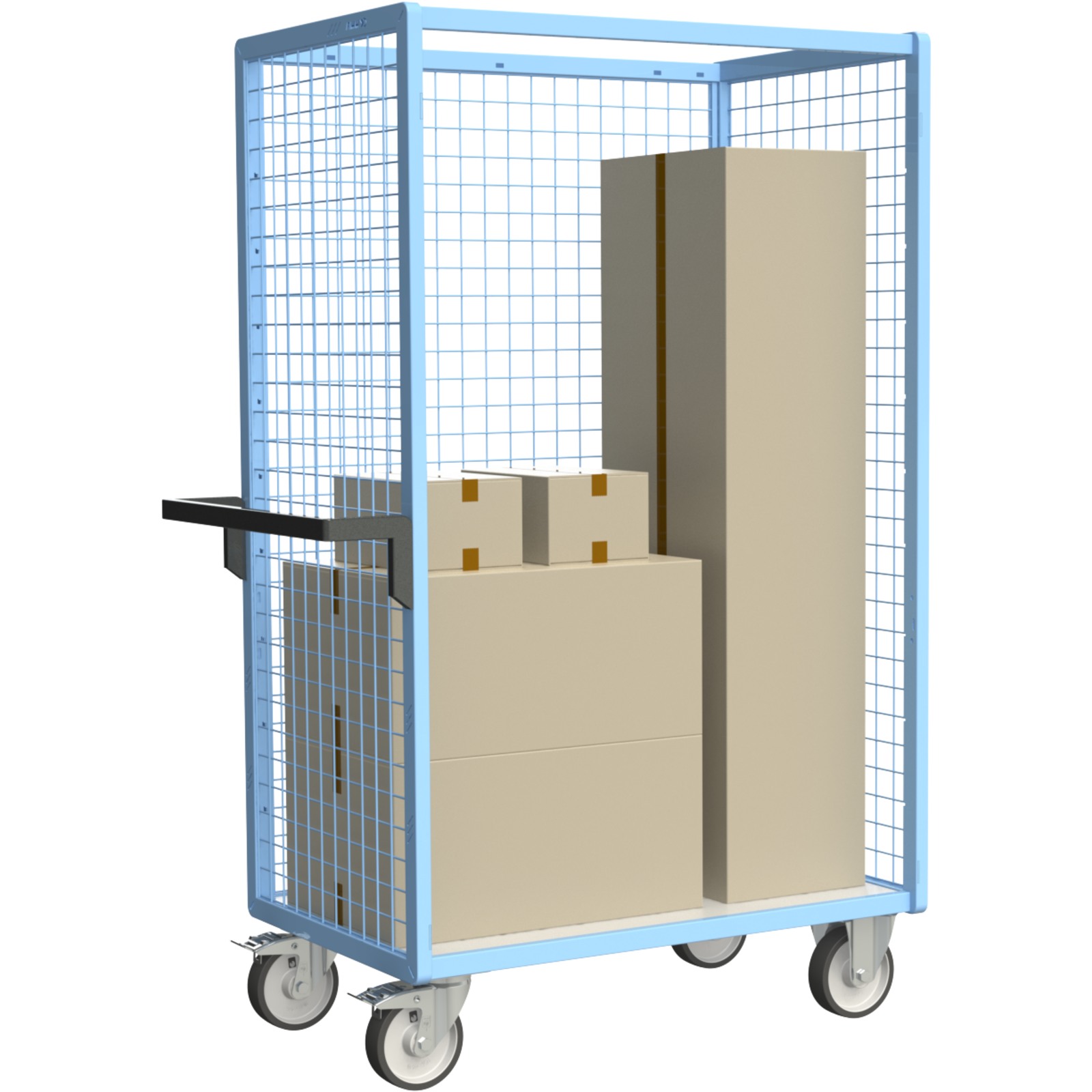 Servante grillagée 3 côtés avec plateau bois 1000x600 mm 500 kg - FIMM - 880725222