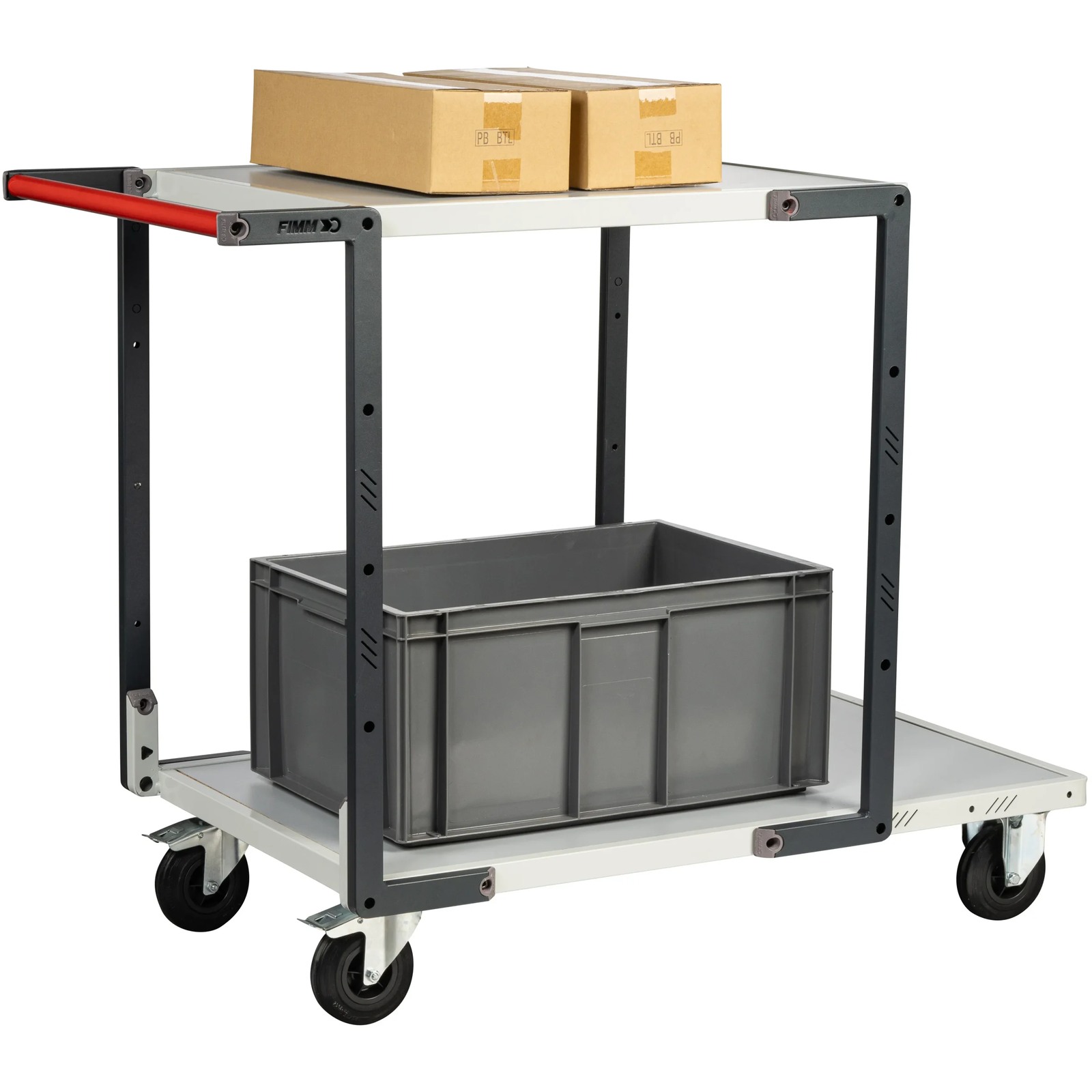 Servante 2 plateaux mélaminé + roues CC 250 kg - FIMM - 884722111