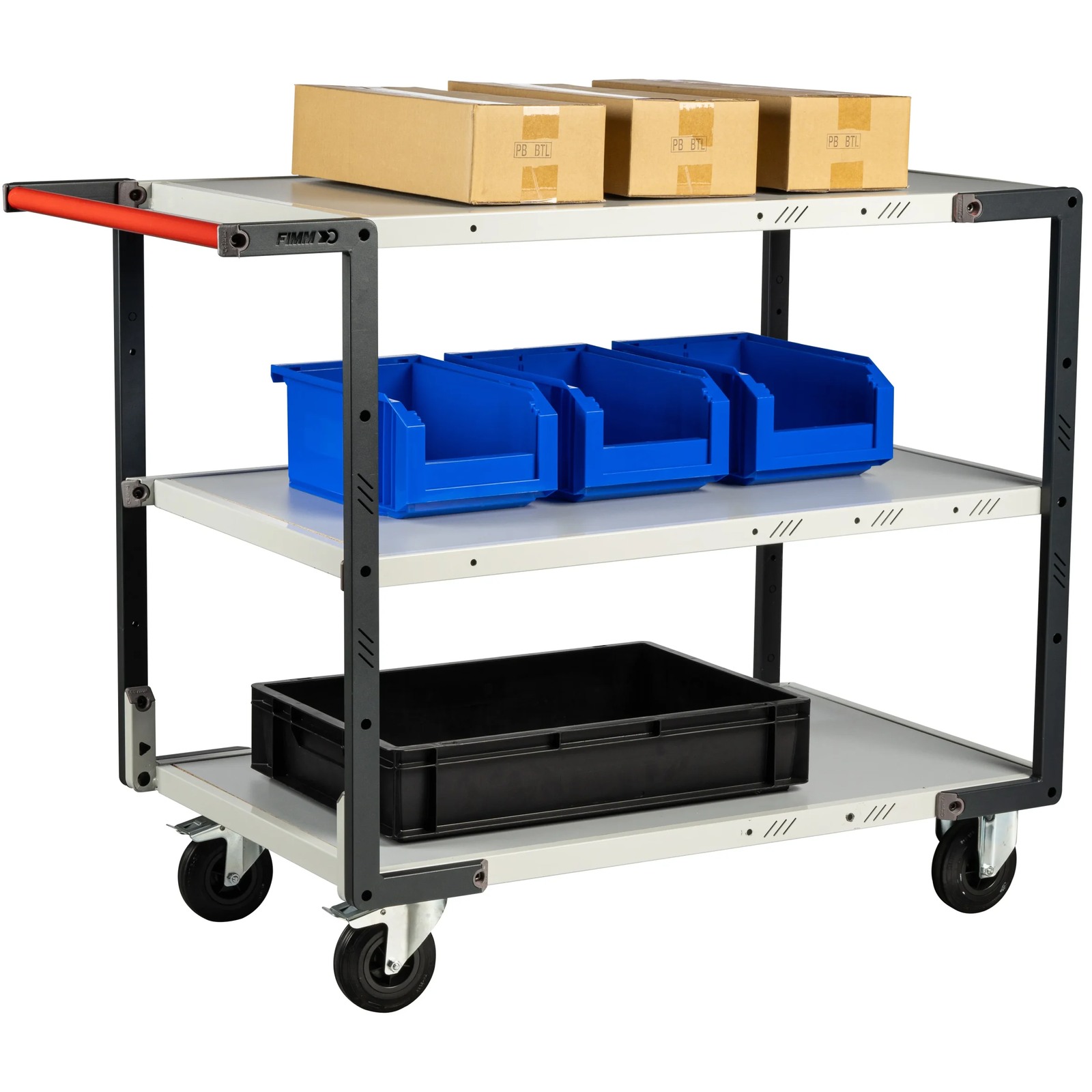 Servante 3 plateaux mélaminé 1000x600 mm roues CC 250 kg - FIMM - 884722114